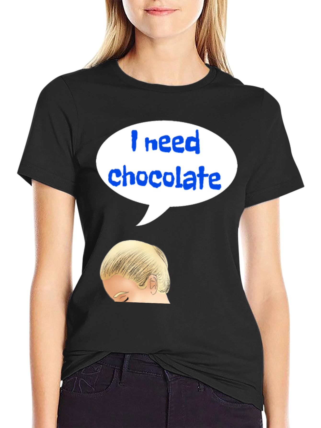 Black I Need Chocolate T-Shirt view 2
