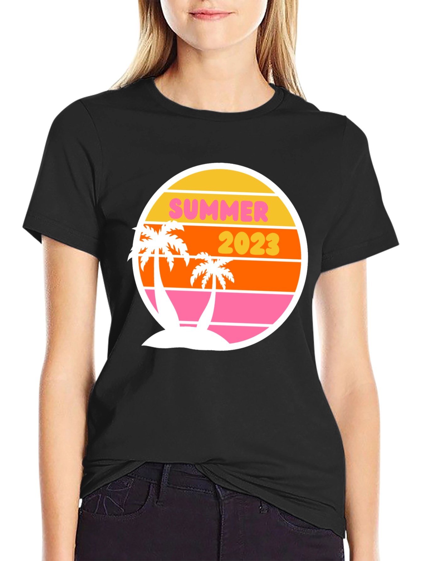 Black Summer 2023 Retro Palm Tee view 2