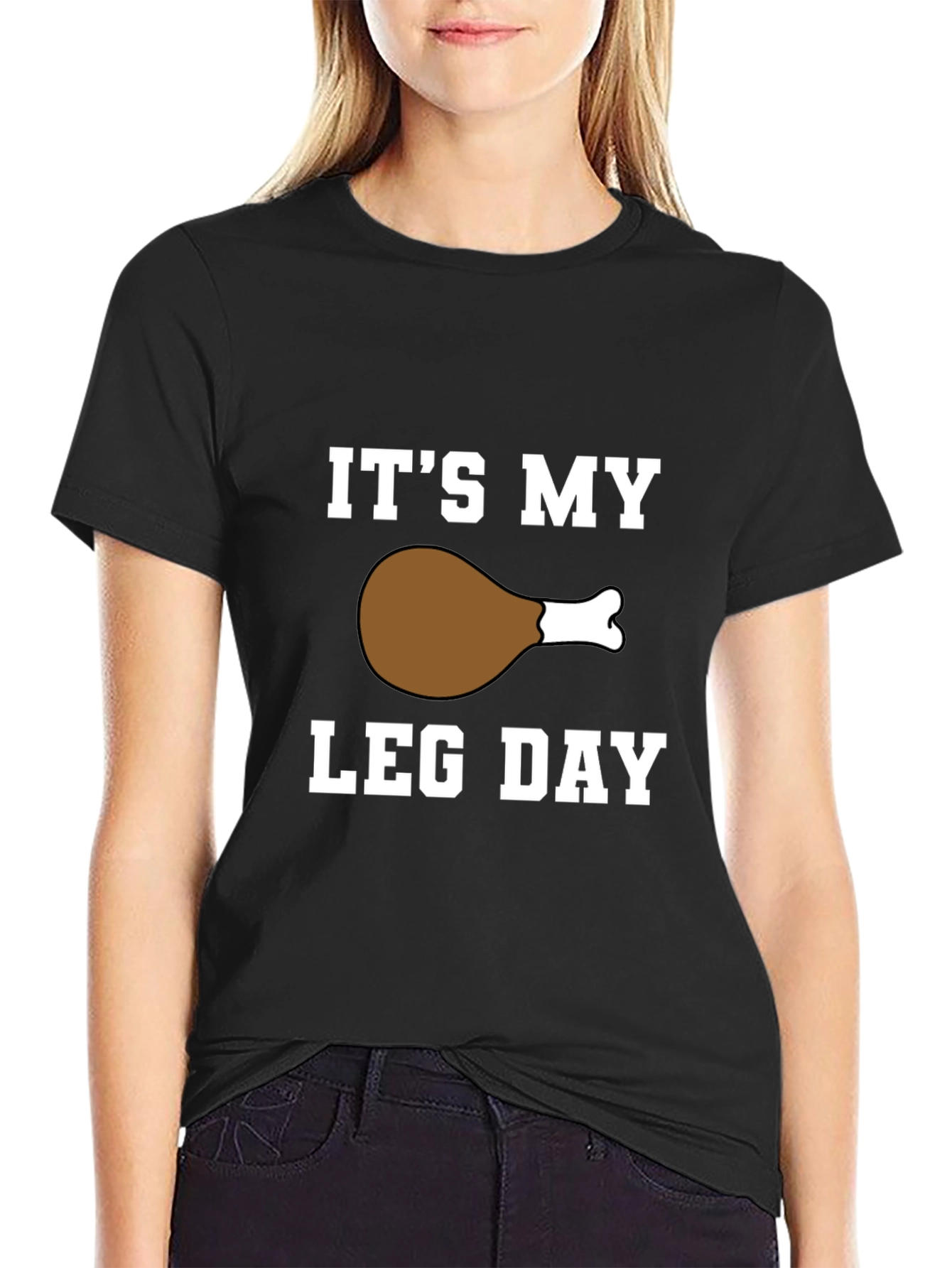 Black It's My Leg Day T-Shirt - Funny Workout Gym Tee view 2