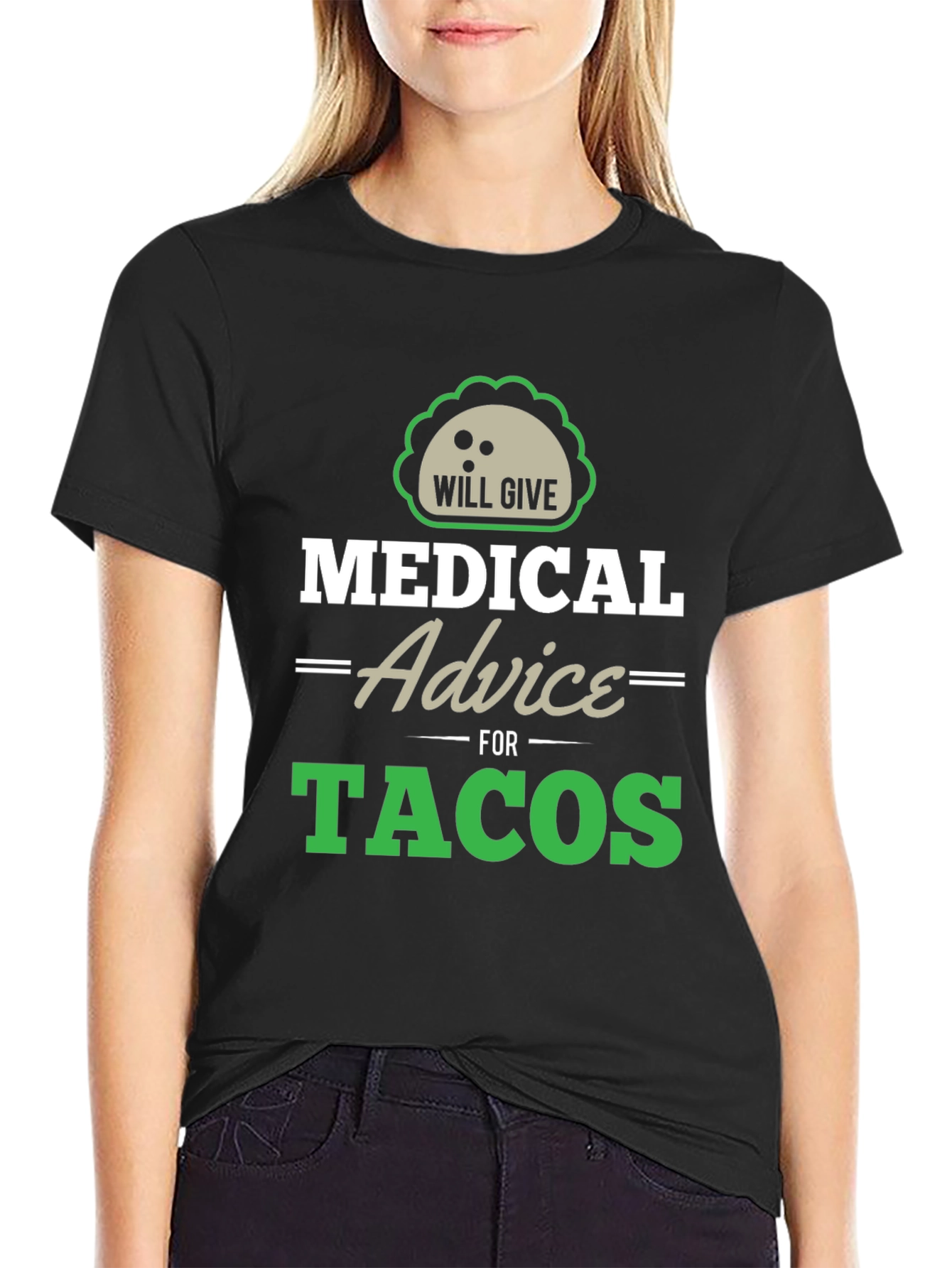 Black Medical Advice For Tacos Graphic Tee view 2