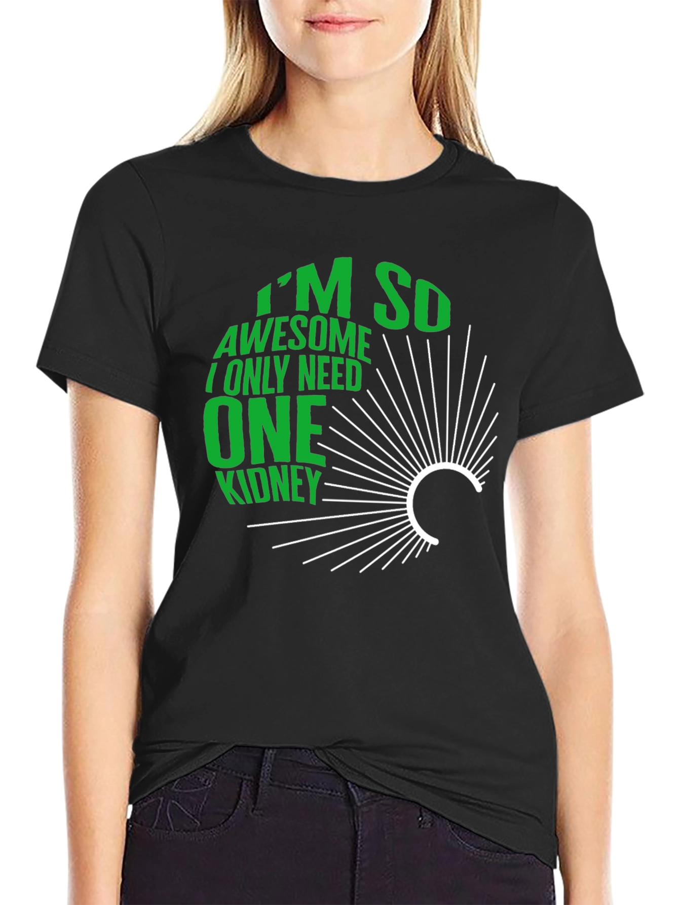 Black I'm So Awesome One Kidney T-Shirt view 2
