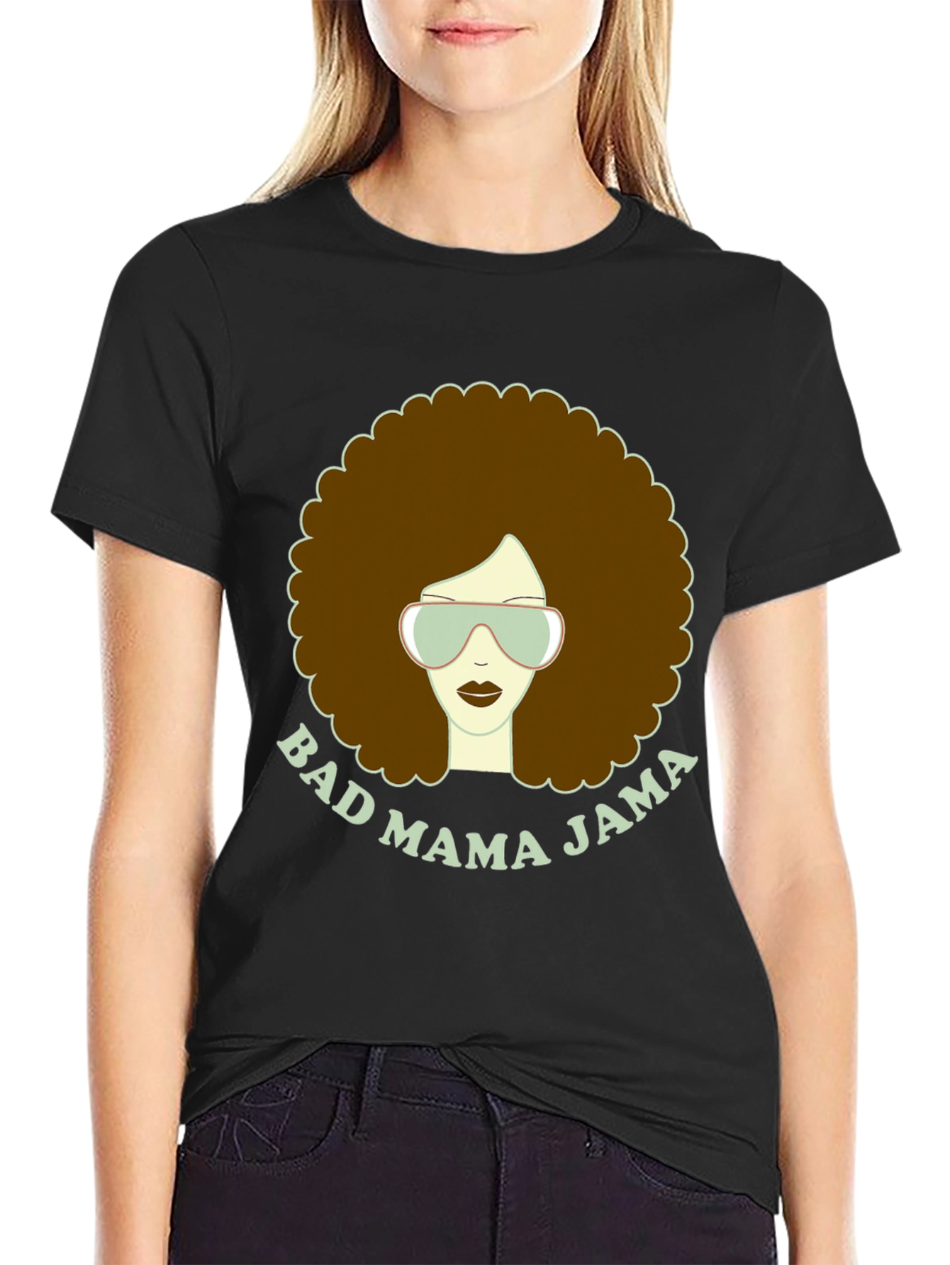 Black Bad Mama Jama Graphic T-Shirt view 2