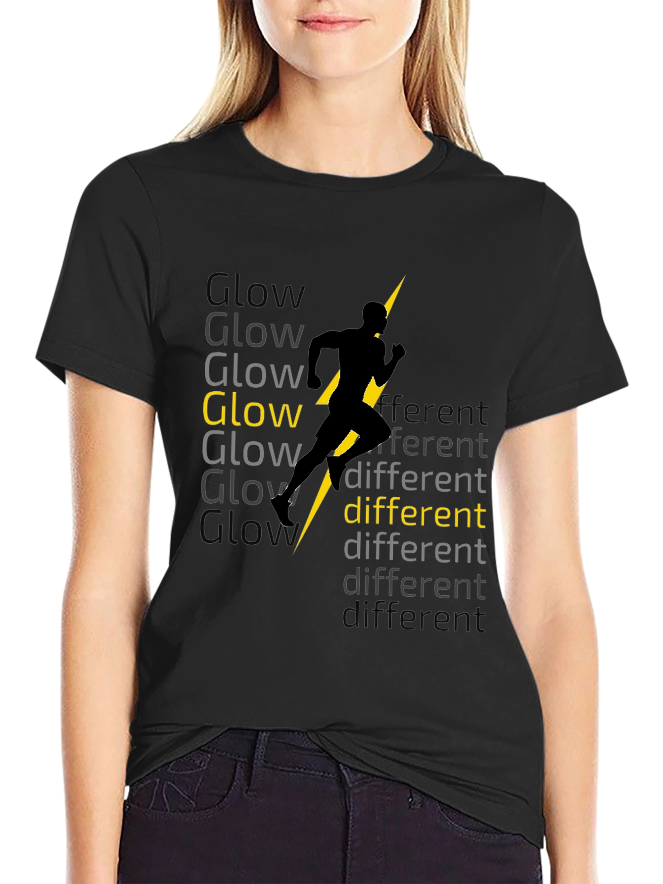 Black Glow Different Graphic Tee view 2