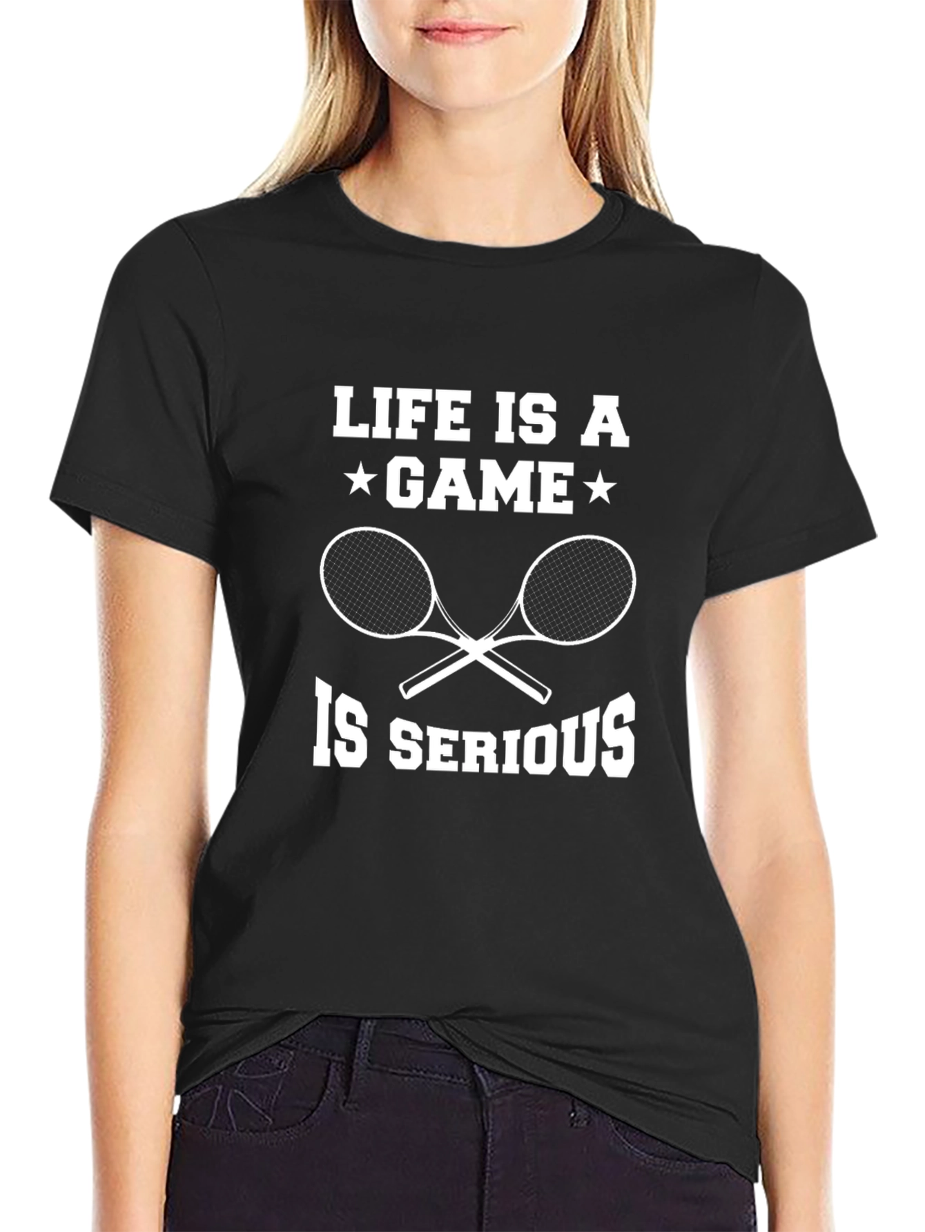 Black Life is a Game Tennis T-Shirt view 2