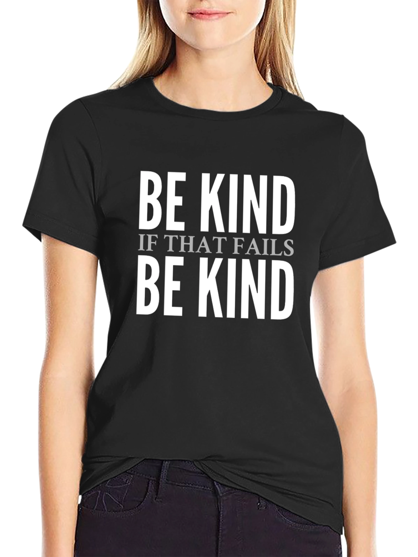 Black Be Kind Graphic T-Shirt - Motivational Message view 2