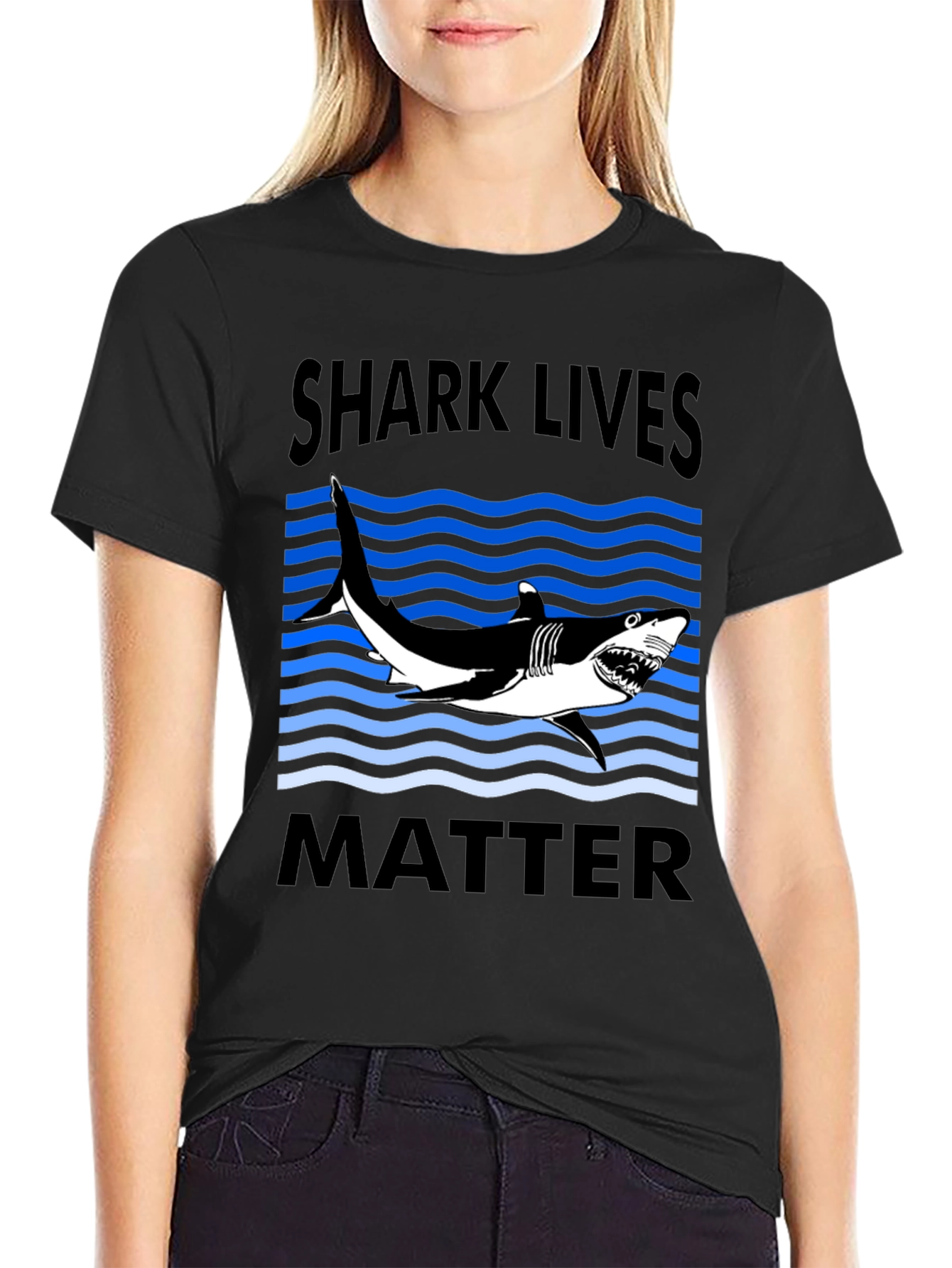 Black Shark Lives Matter Graphic T-Shirt view 2
