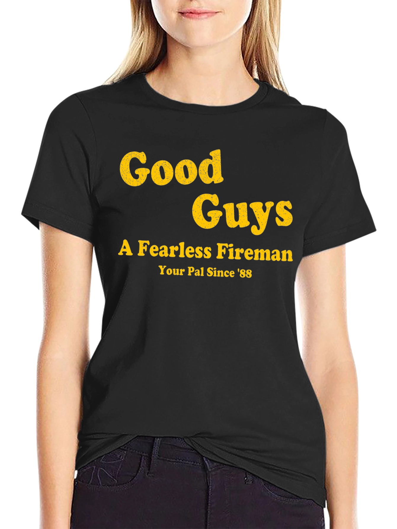 Black Good Guys Fireman T-Shirt - Your Pal Since '88 view 2