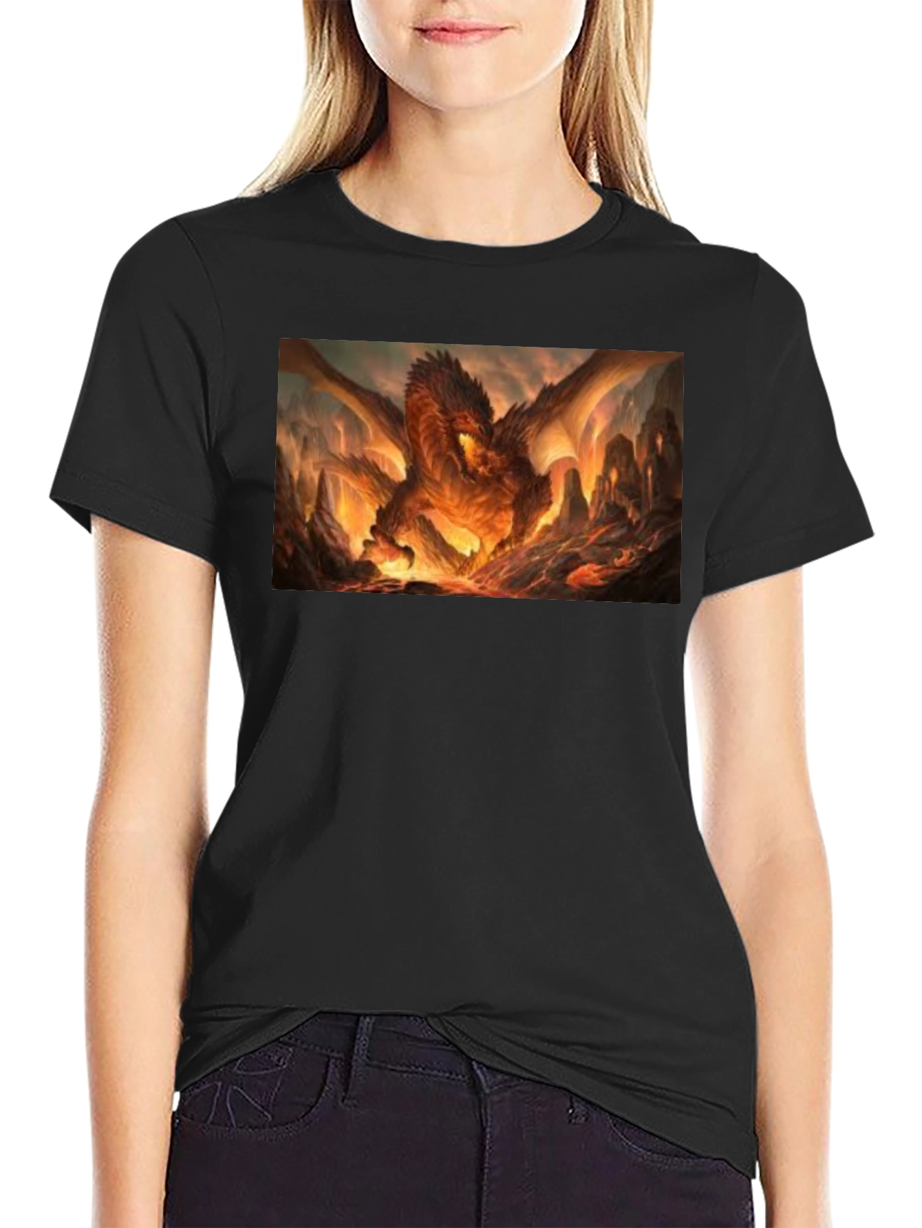 Black Fiery Dragon T-Shirt - Unleash the Beast Within! view 2