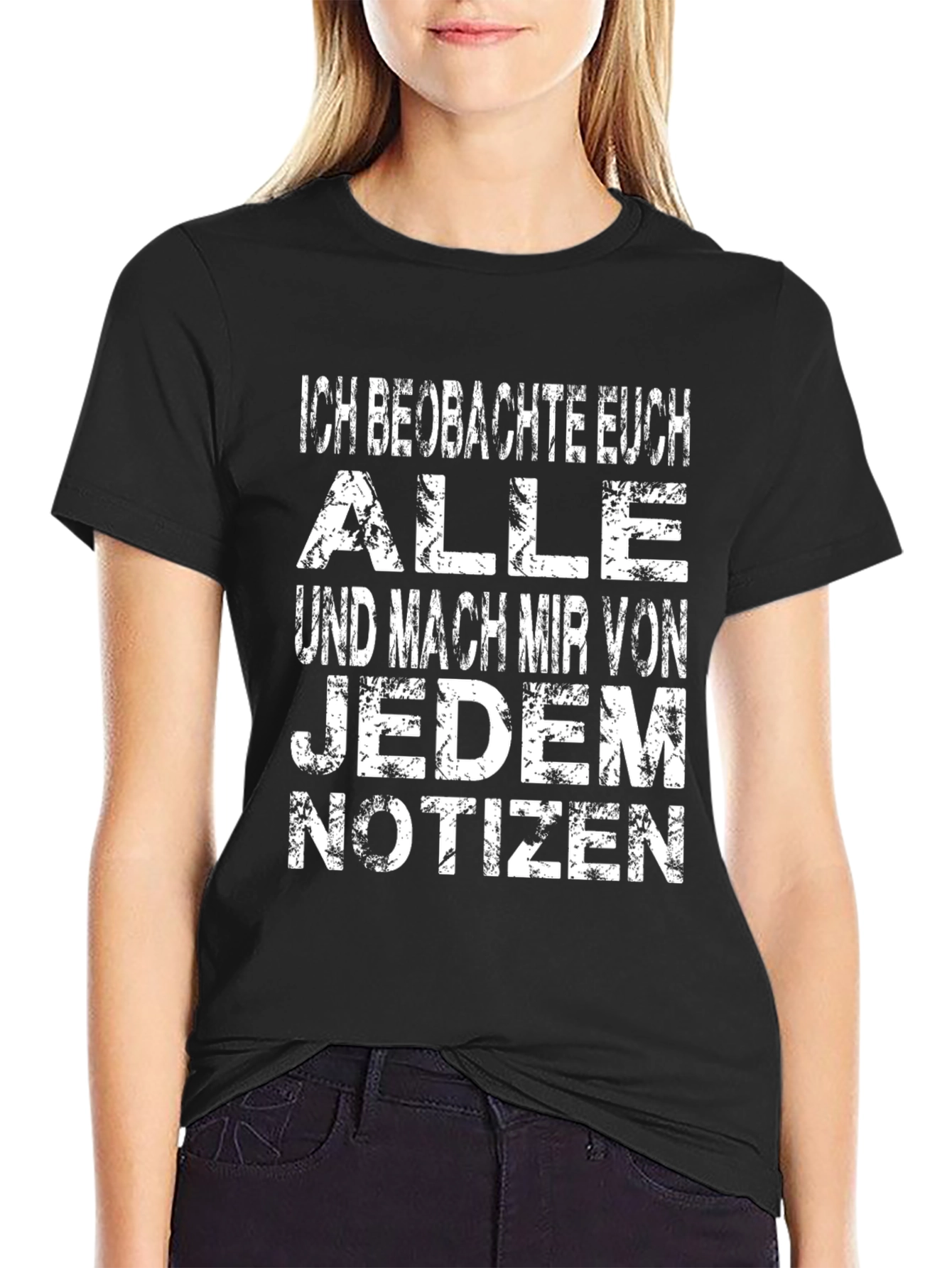 Black Ich Beobachte Euch Men's Graphic T-Shirt view 2