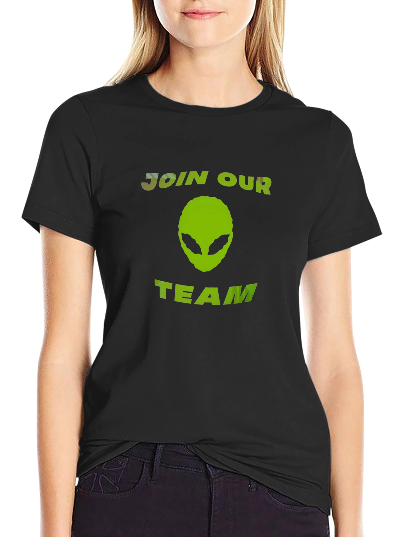 Black Join Our Team Alien T-Shirt view 2