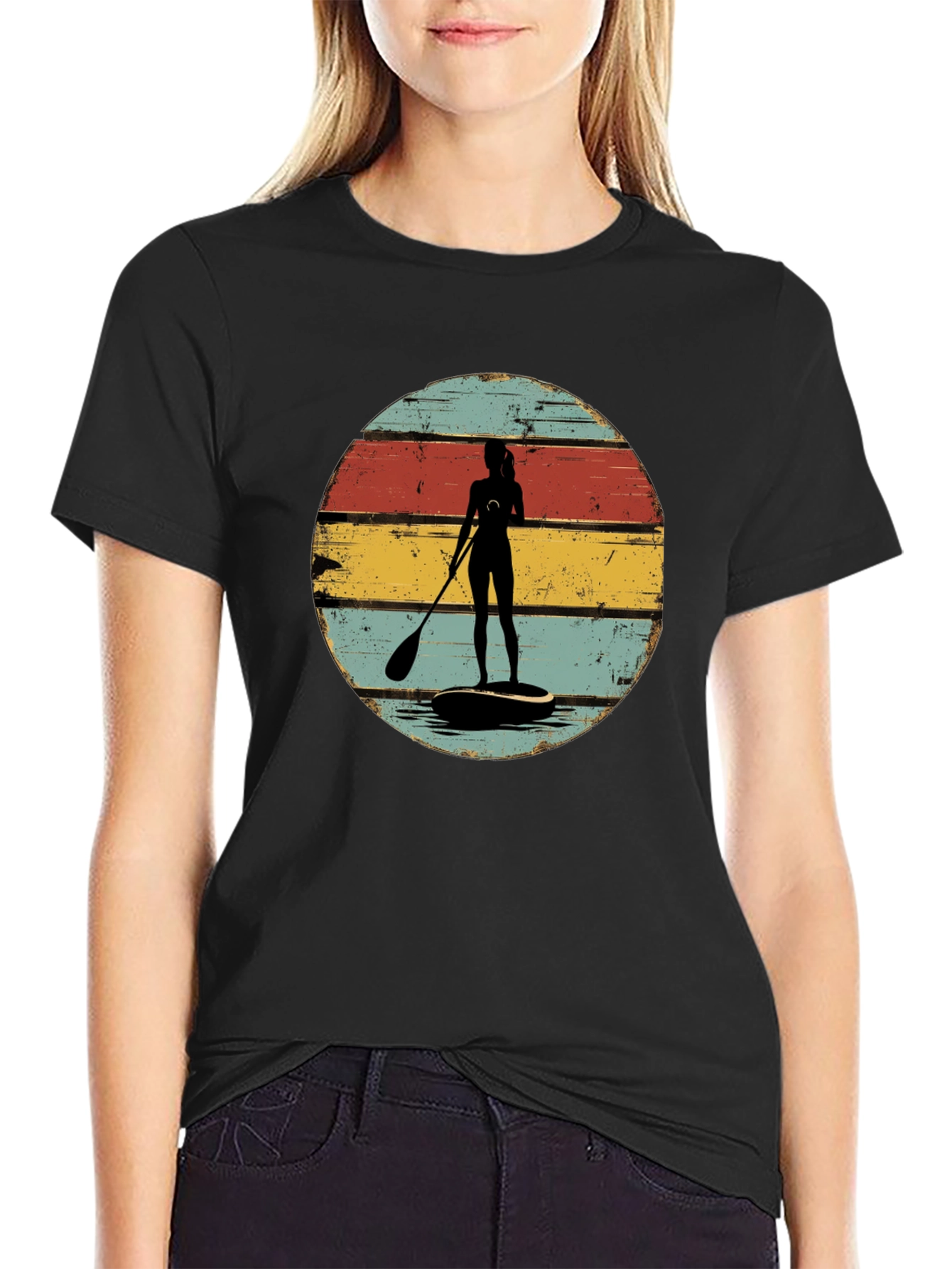 Retro Paddle Boarder Graphic Tee - 2