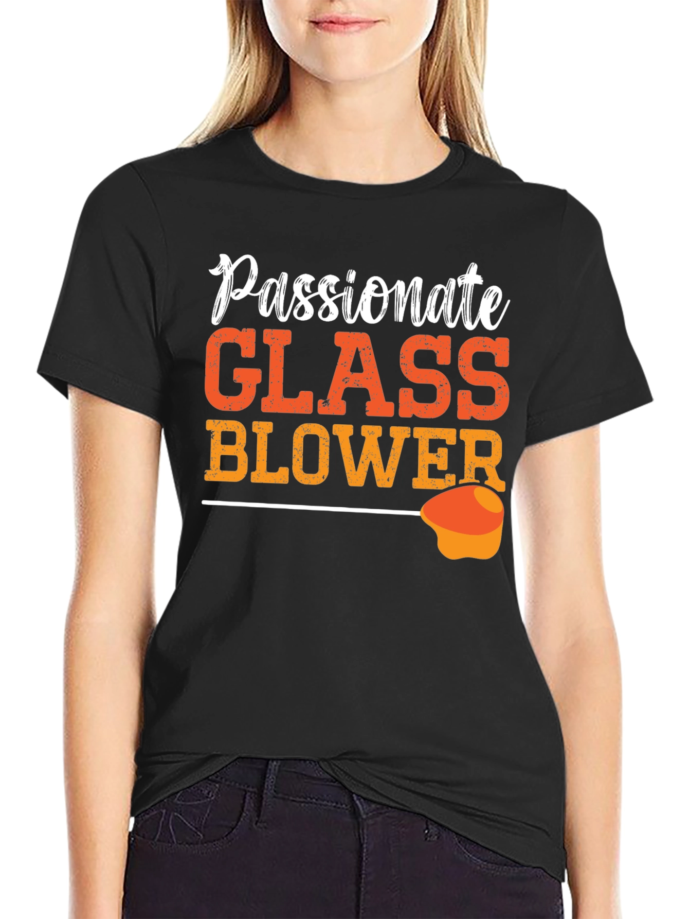 Black Passionate Glass Blower Graphic T-Shirt view 2