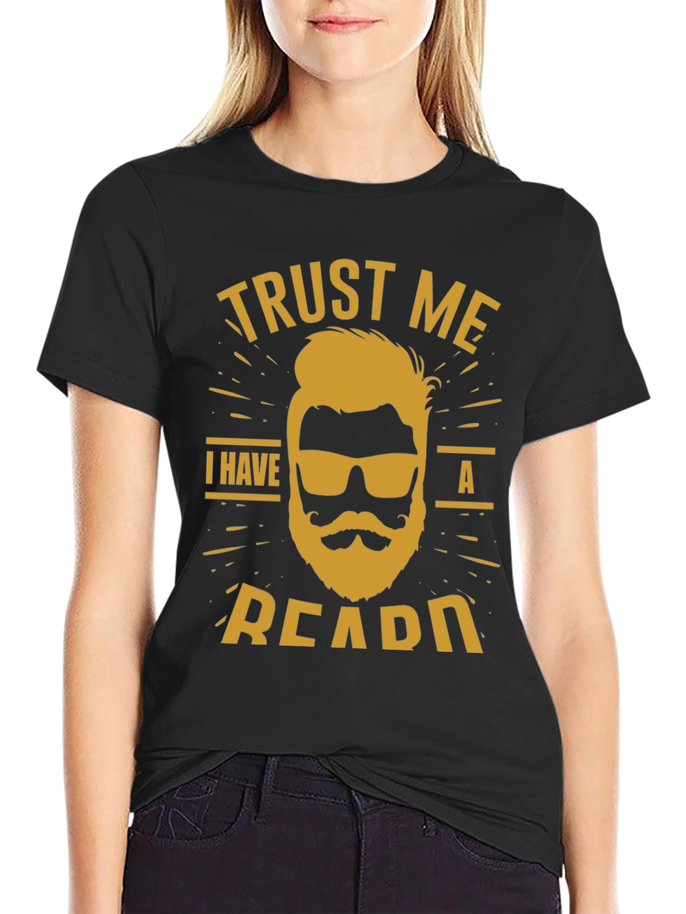 Black Trust Me I Have a Beard T-Shirt view 2
