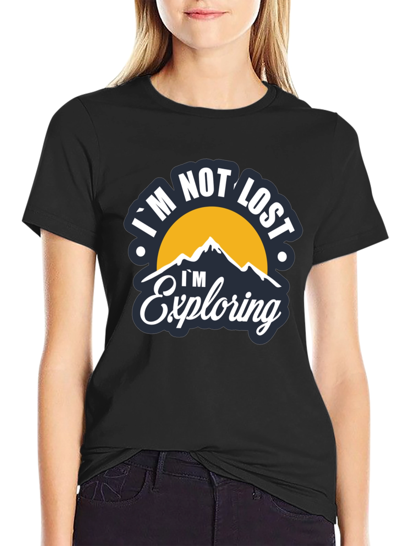 Black I'm Not Lost I'm Exploring T-Shirt view 2