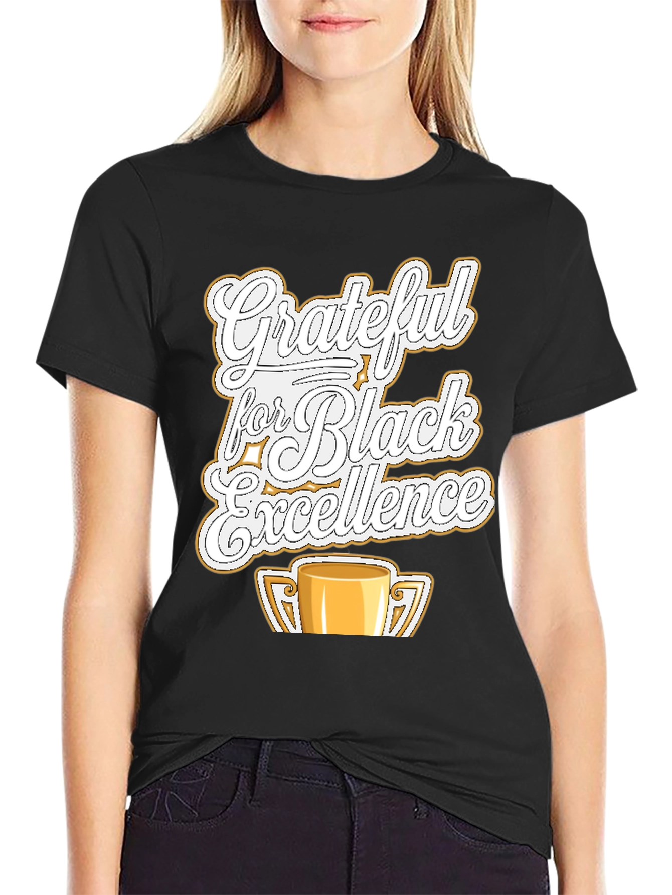 Black Grateful for Black Excellence T-Shirt view 2