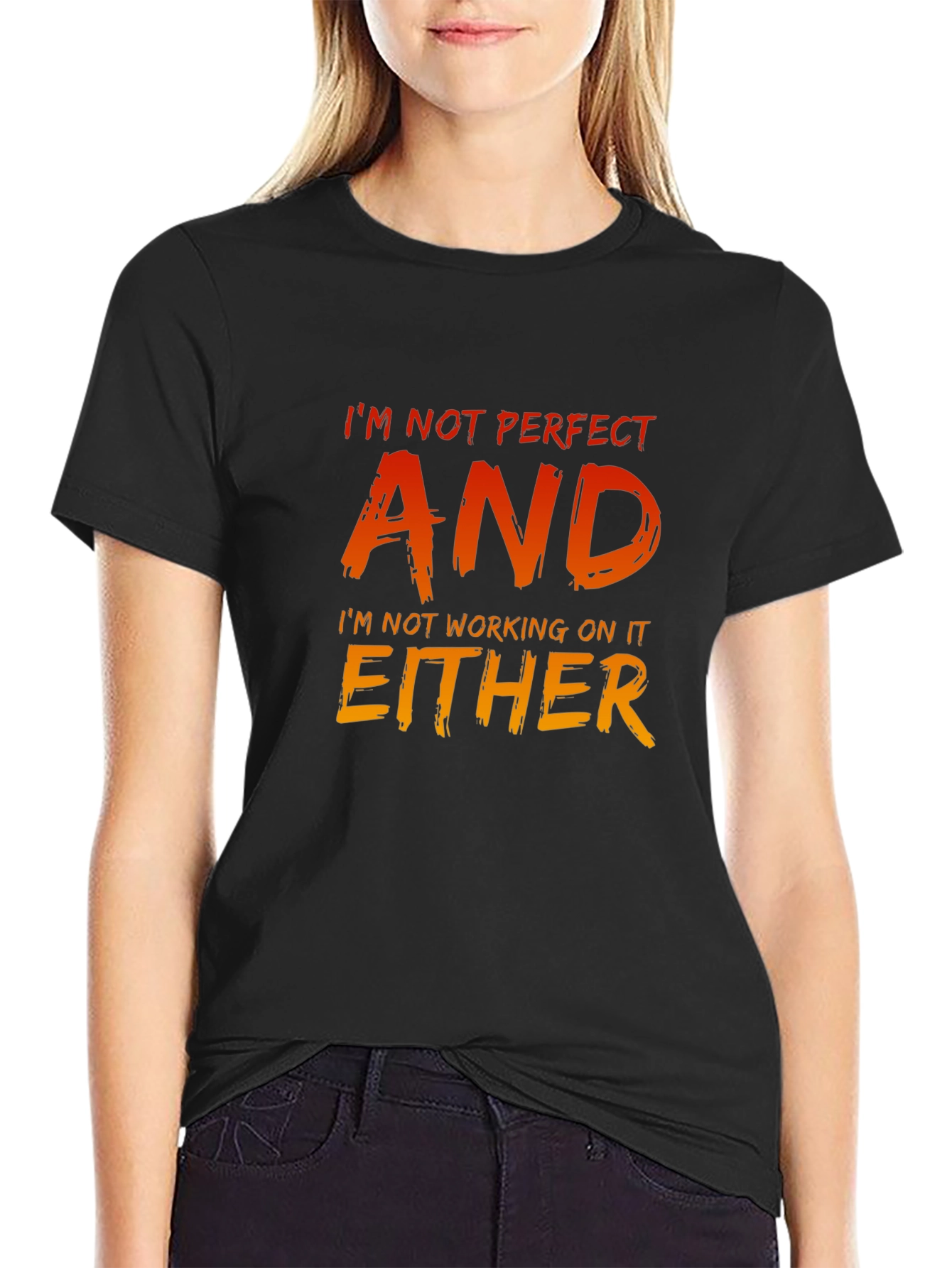 Black I'm Not Perfect Graphic Tee - Men's Black T-Shirt view 2
