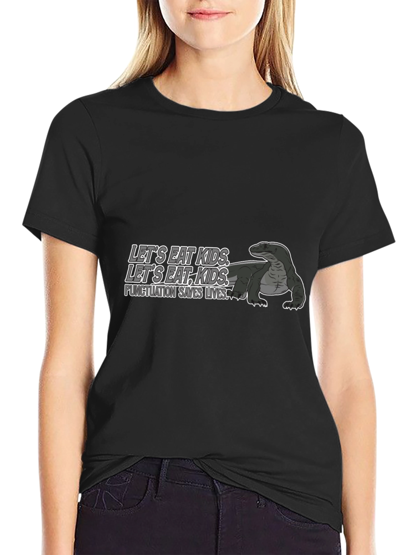Black Punctuation Saves Lives T-Shirt view 2