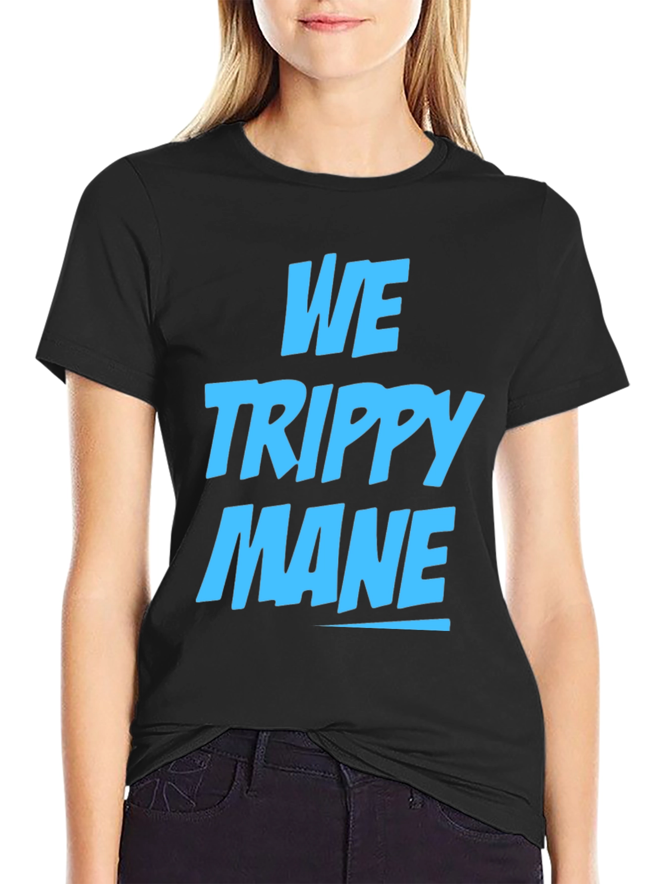 Black We Trippy Mane Graphic Tee - Cool Casual Wear view 2