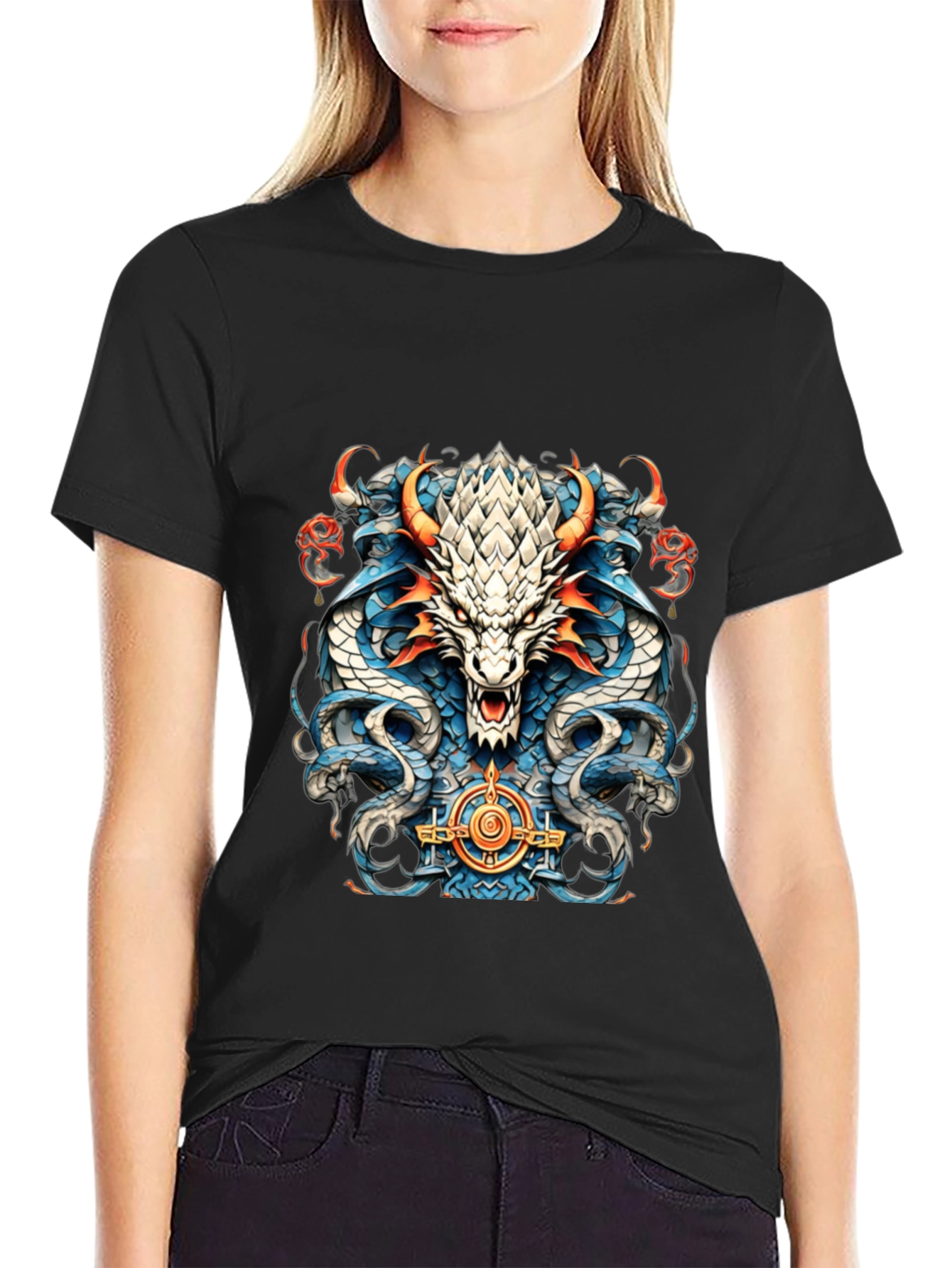Black Dragon Graphic T-Shirt - Men's Black Tee view 2