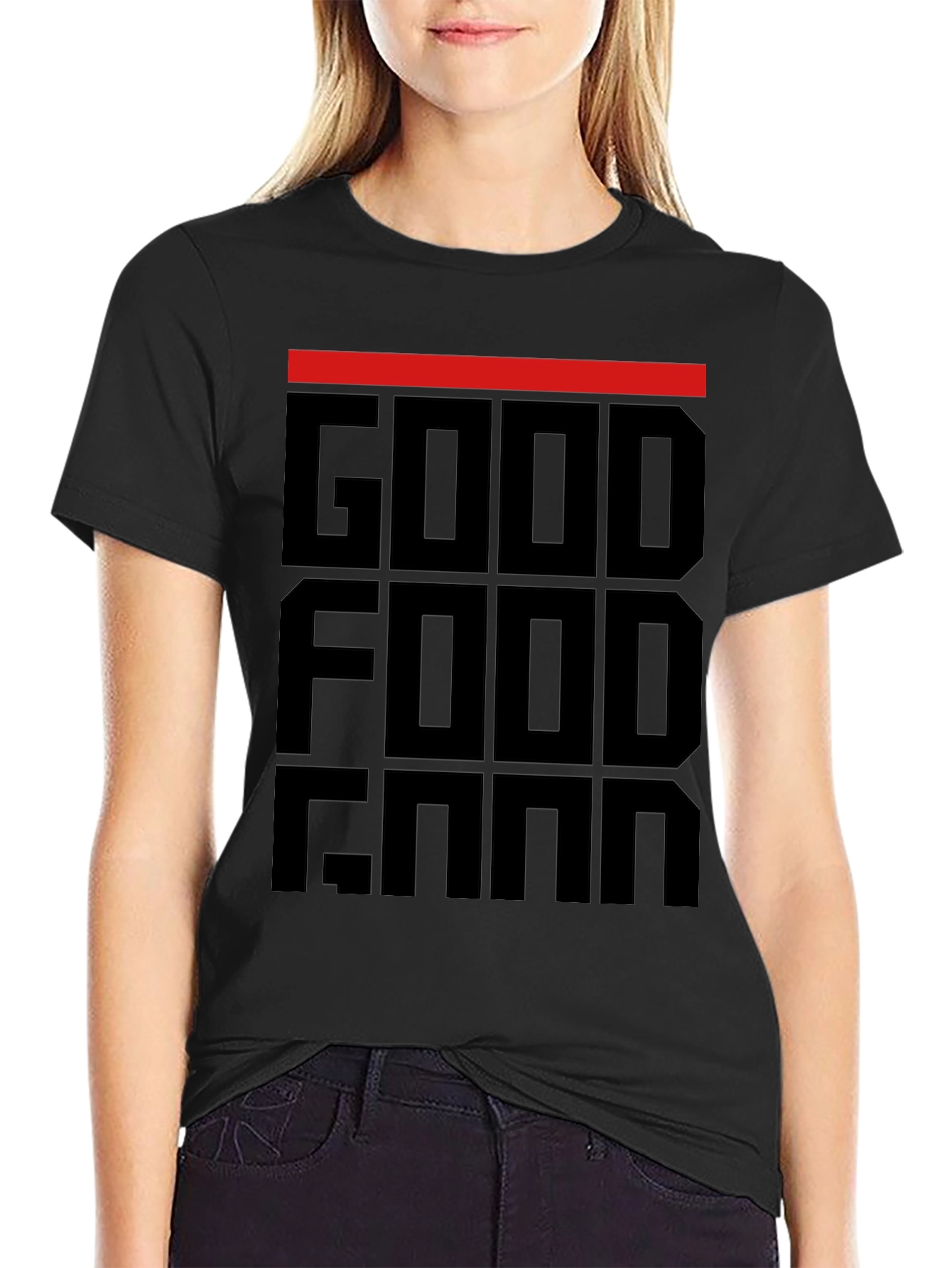 Black Good Food Gang T-Shirt - Black Graphic Tee view 2