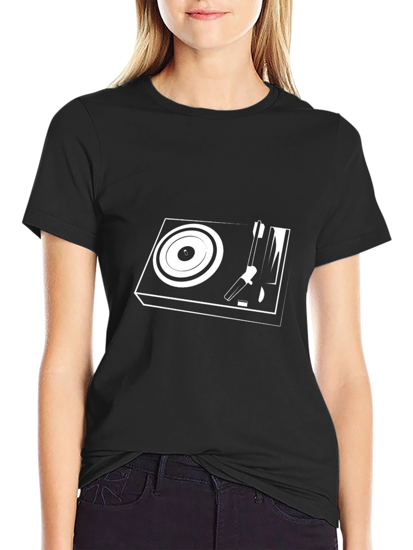 Black Cool Turntable Graphic Tee - Black view 2