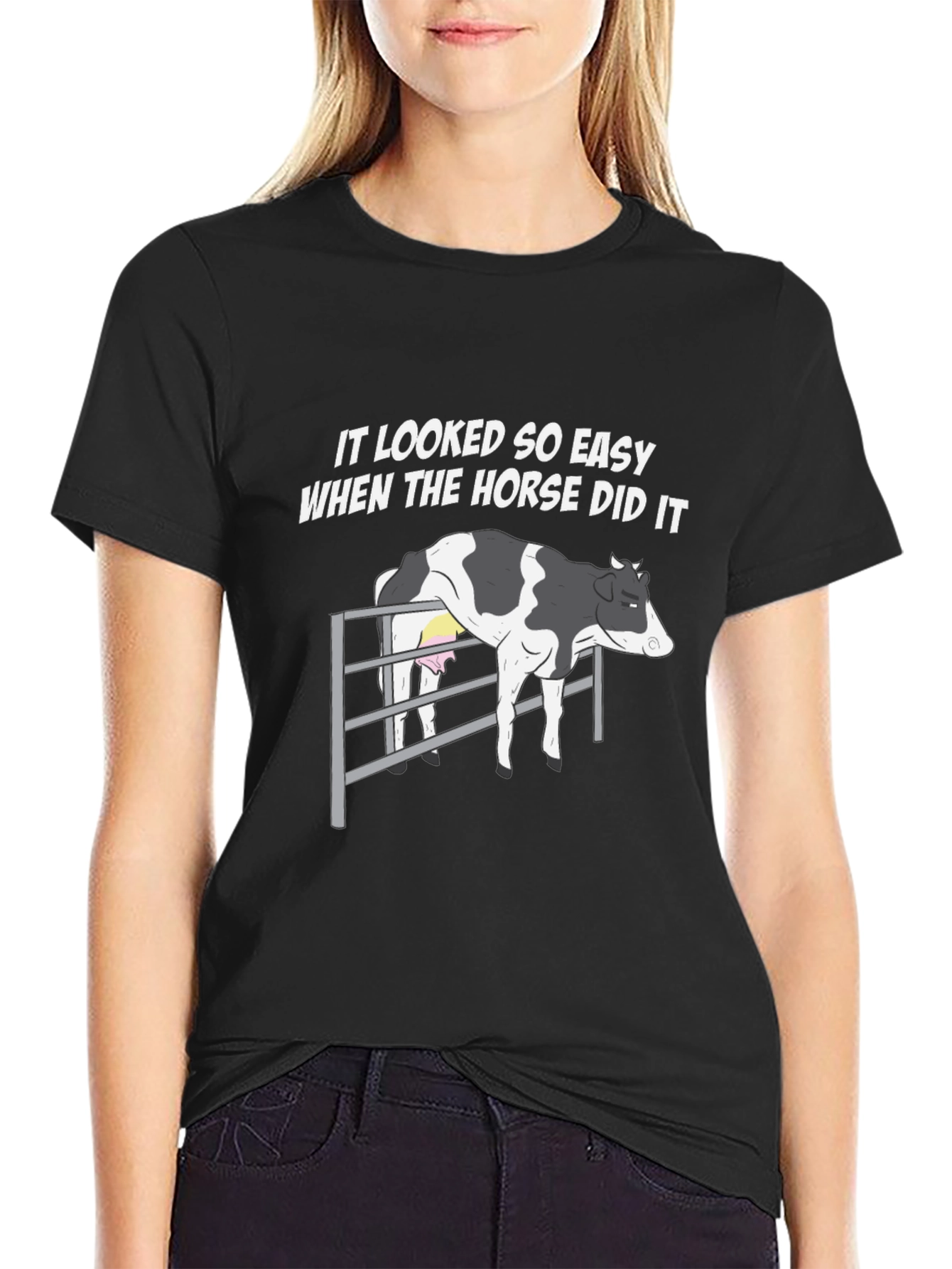 Funny Cow T-Shirt - It Looked So Easy - 2