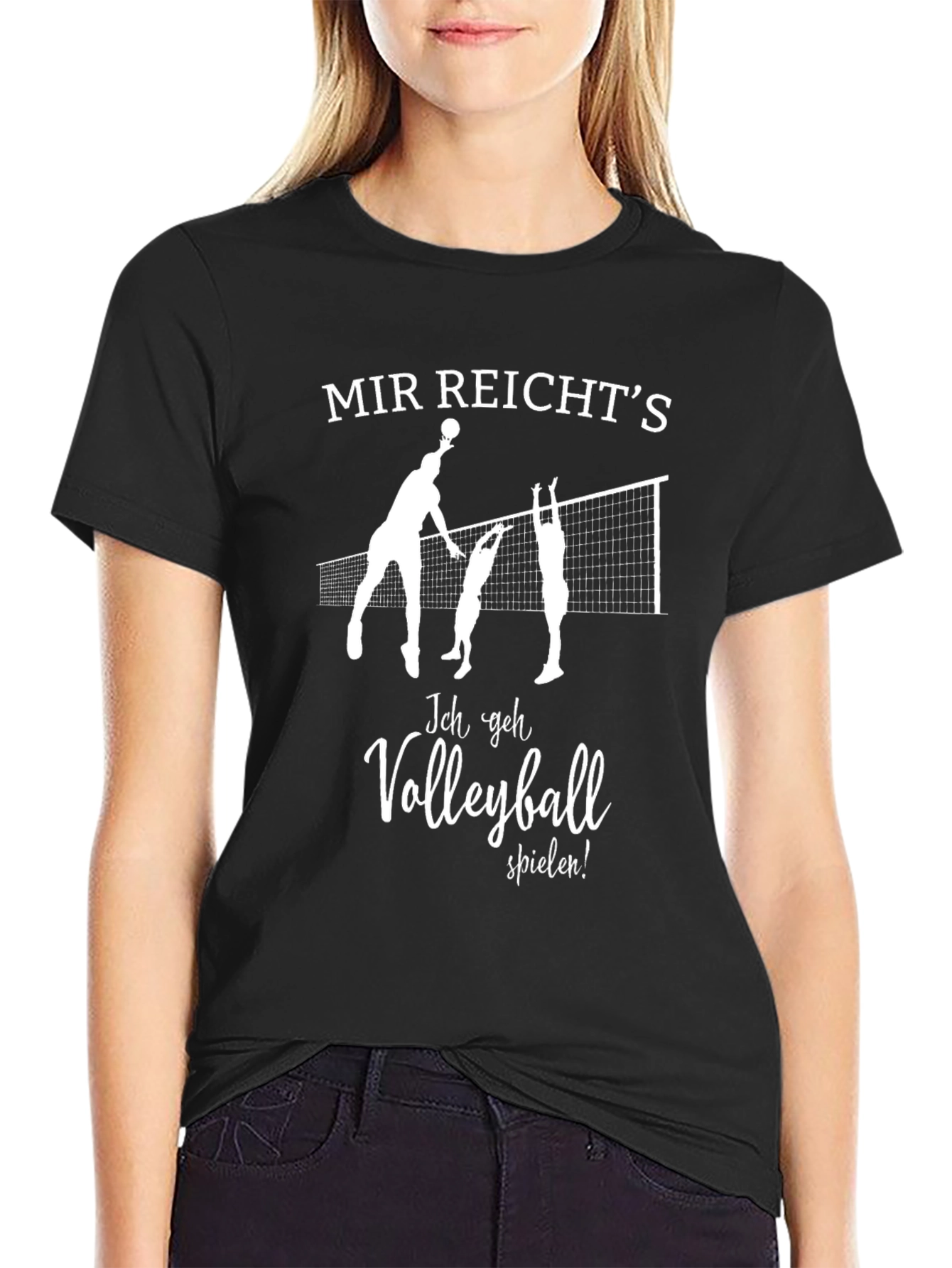 Black Mir Reicht's Volleyball T-Shirt - Black view 2