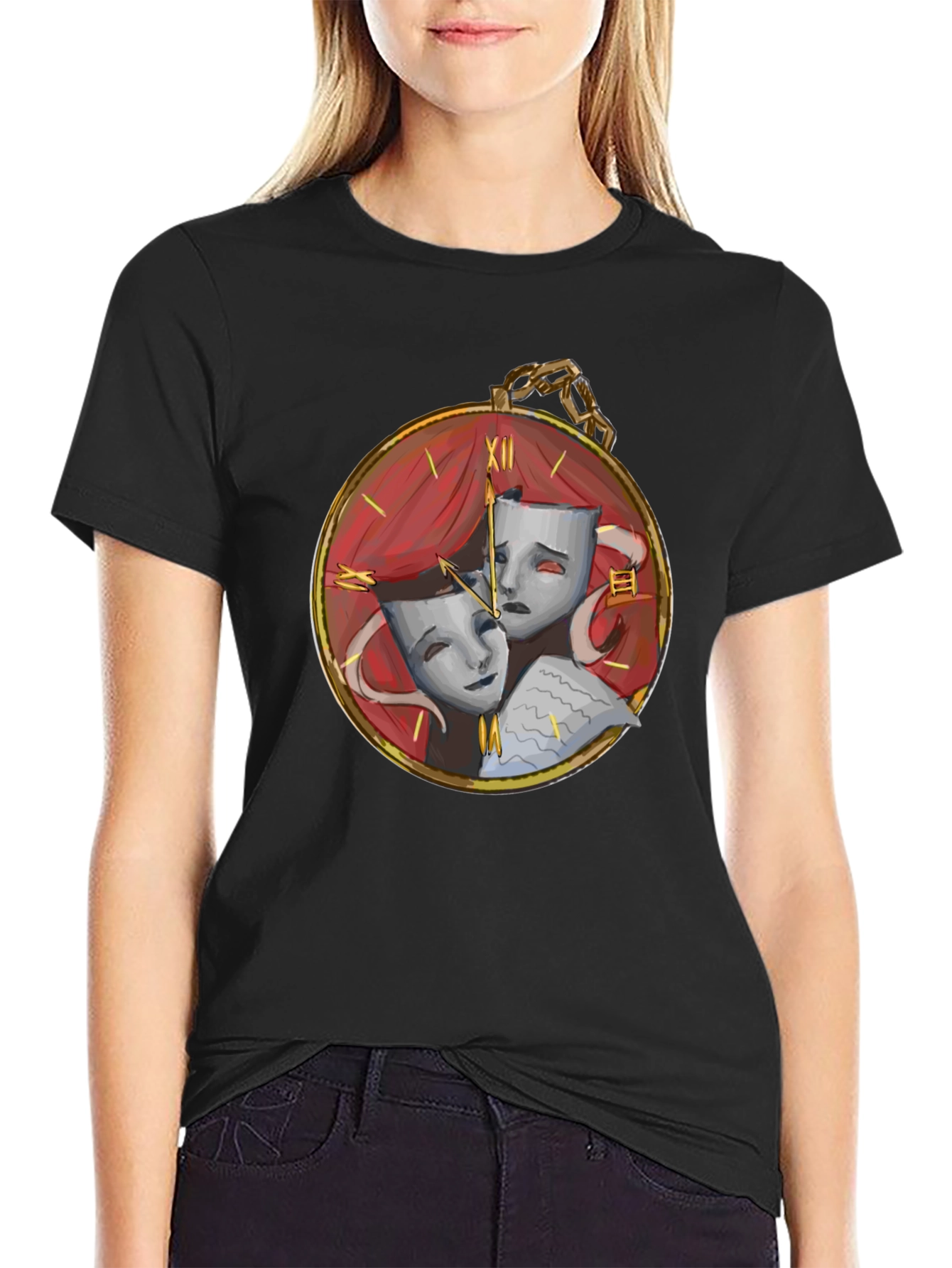 Drama Masks Pocket Watch Graphic Tee - 2