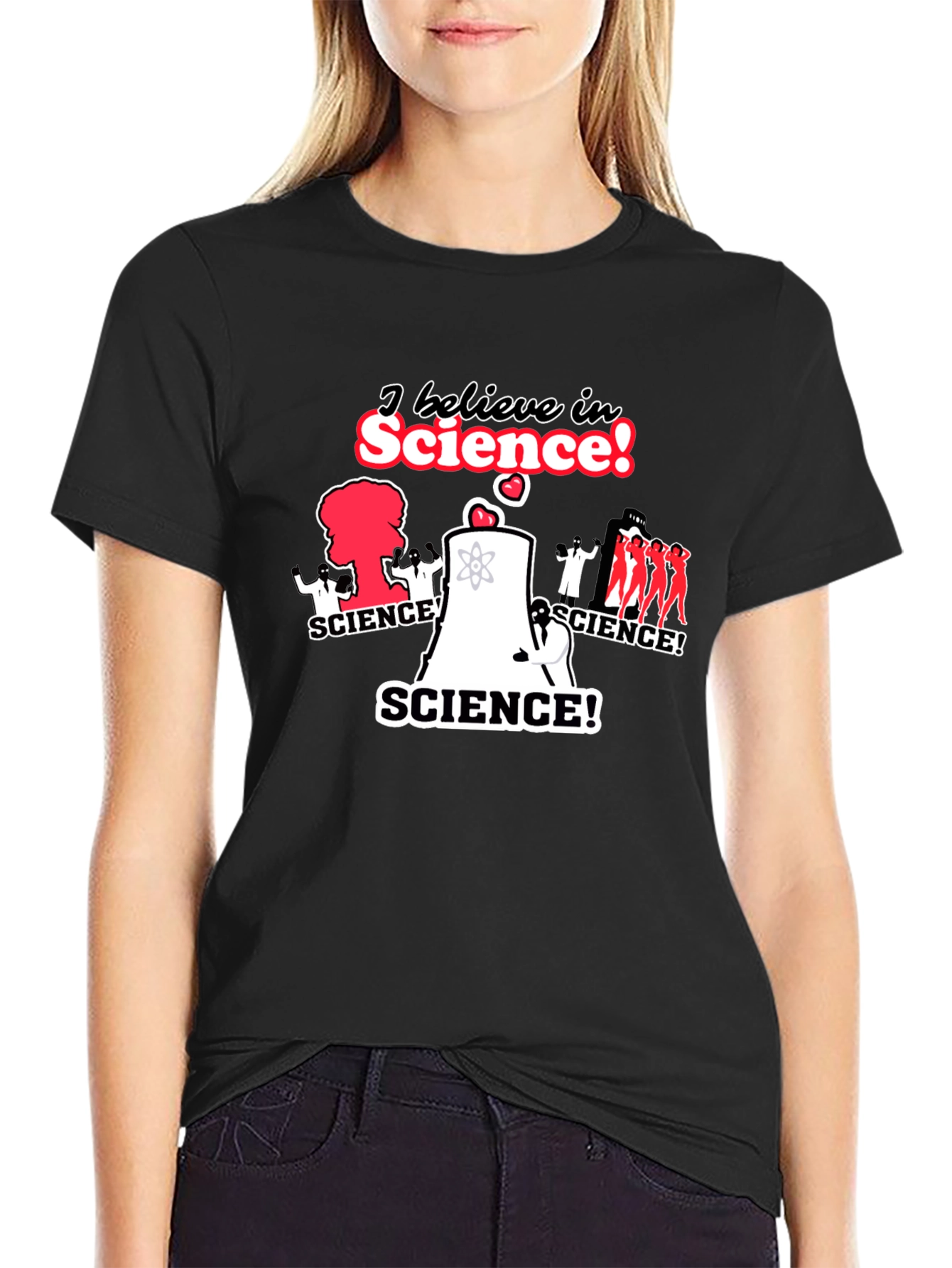 Black I Believe in Science! T-Shirt - Black view 2
