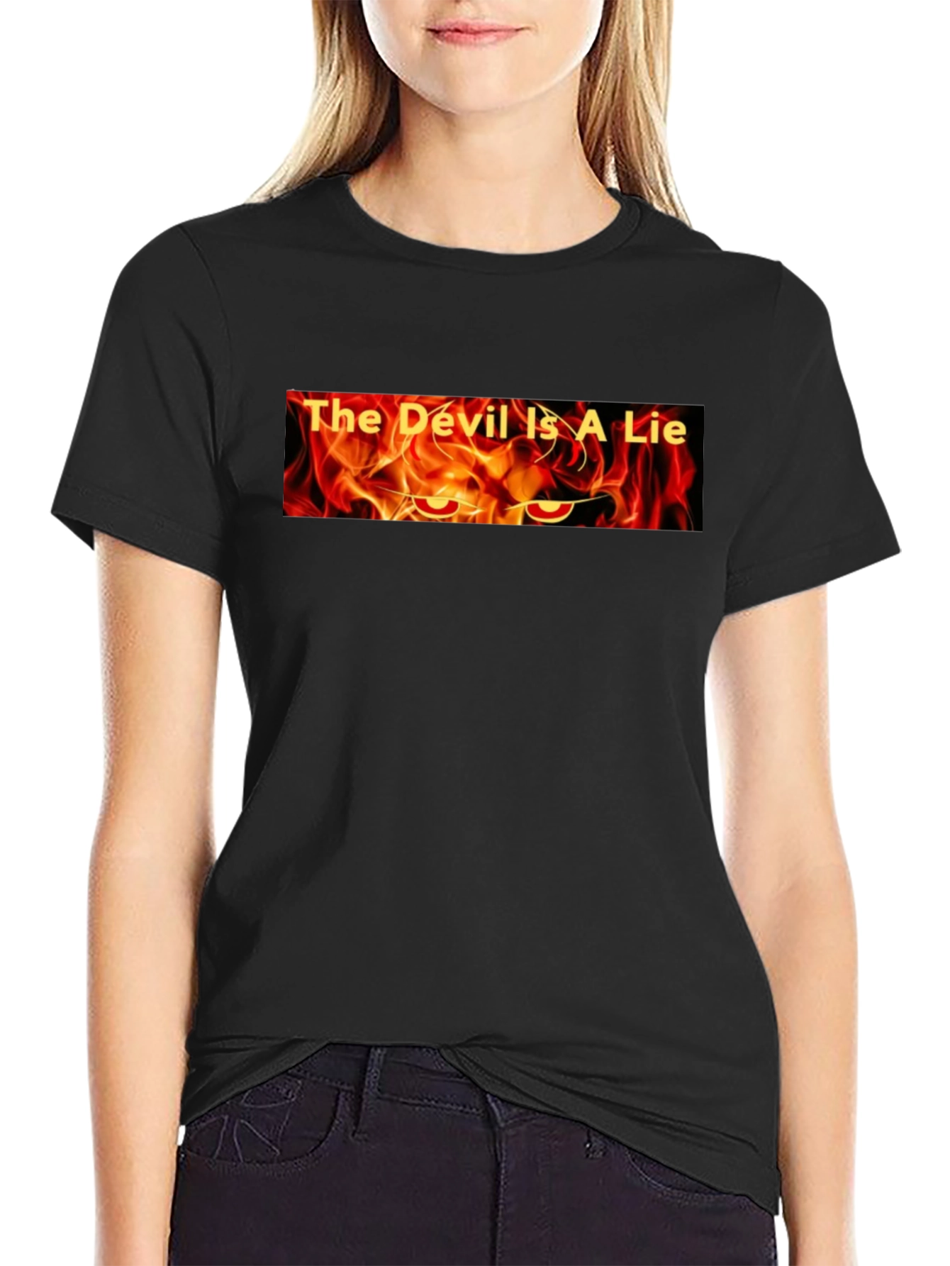 Black The Devil is a Lie Graphic Tee view 2