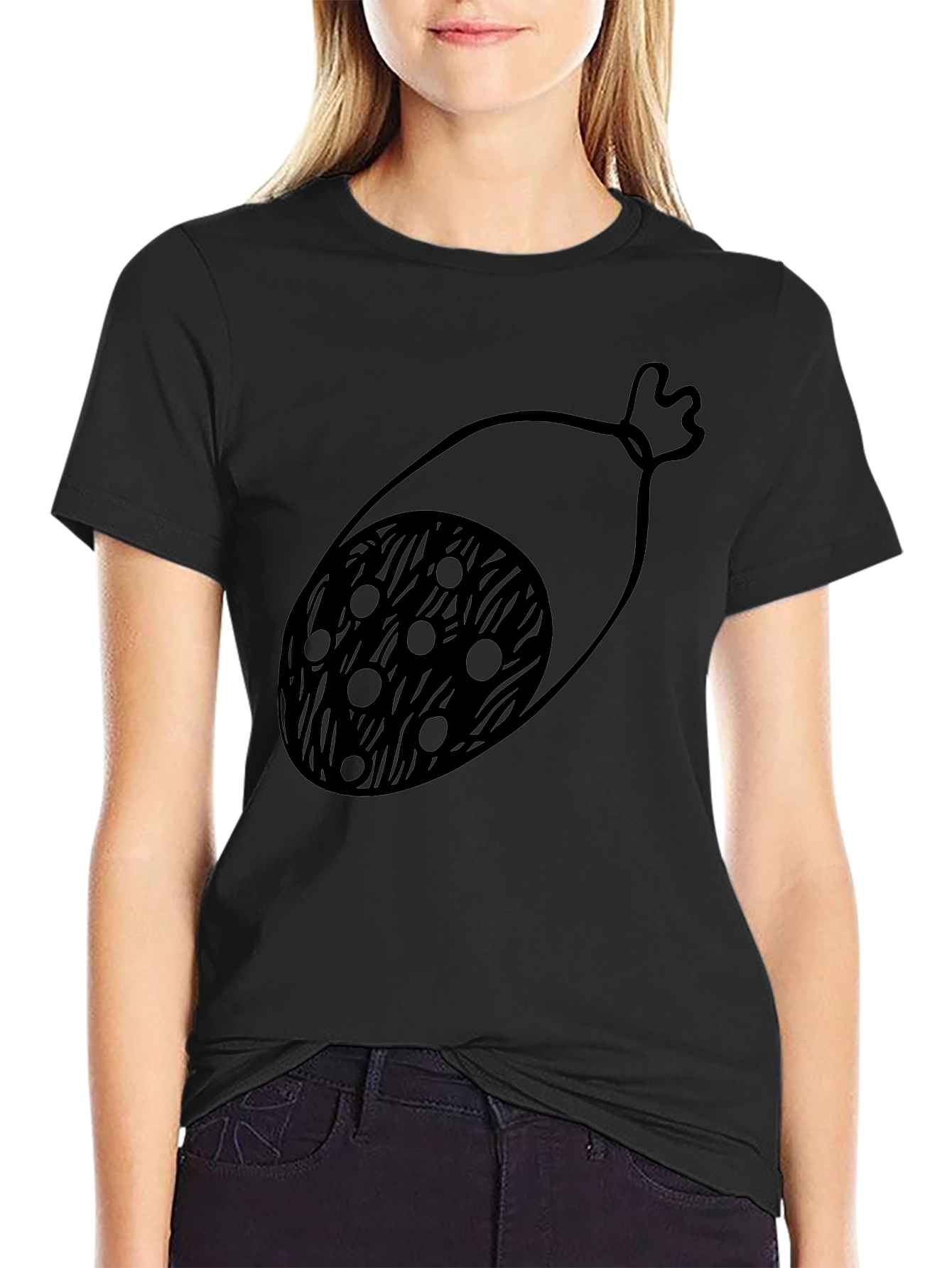 Black Sausage Graphic T-Shirt - Casual Black Tee view 2