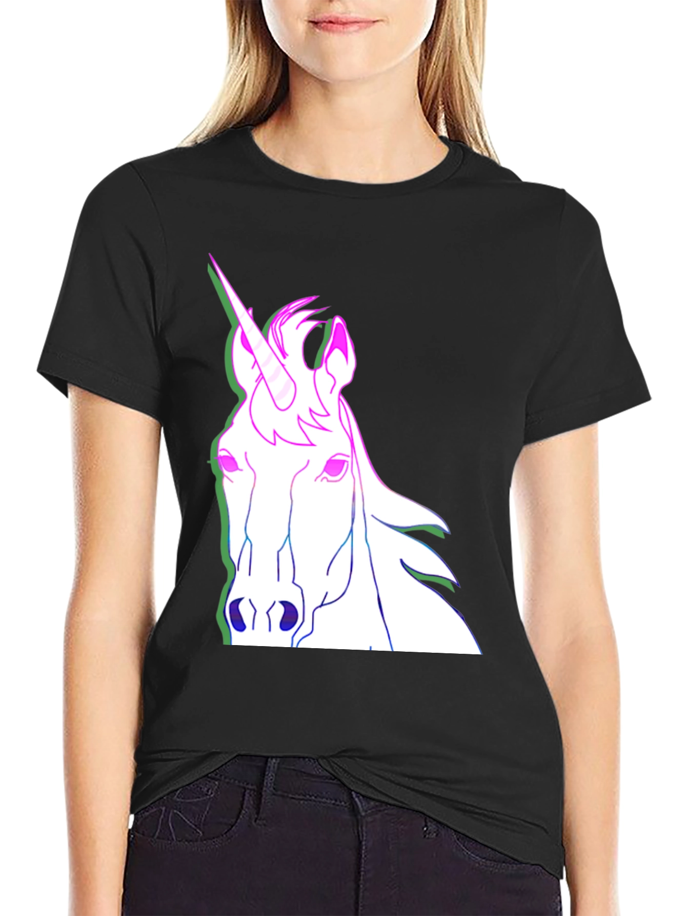 Black Unicorn Graphic Tee - Men's Black T-Shirt view 2