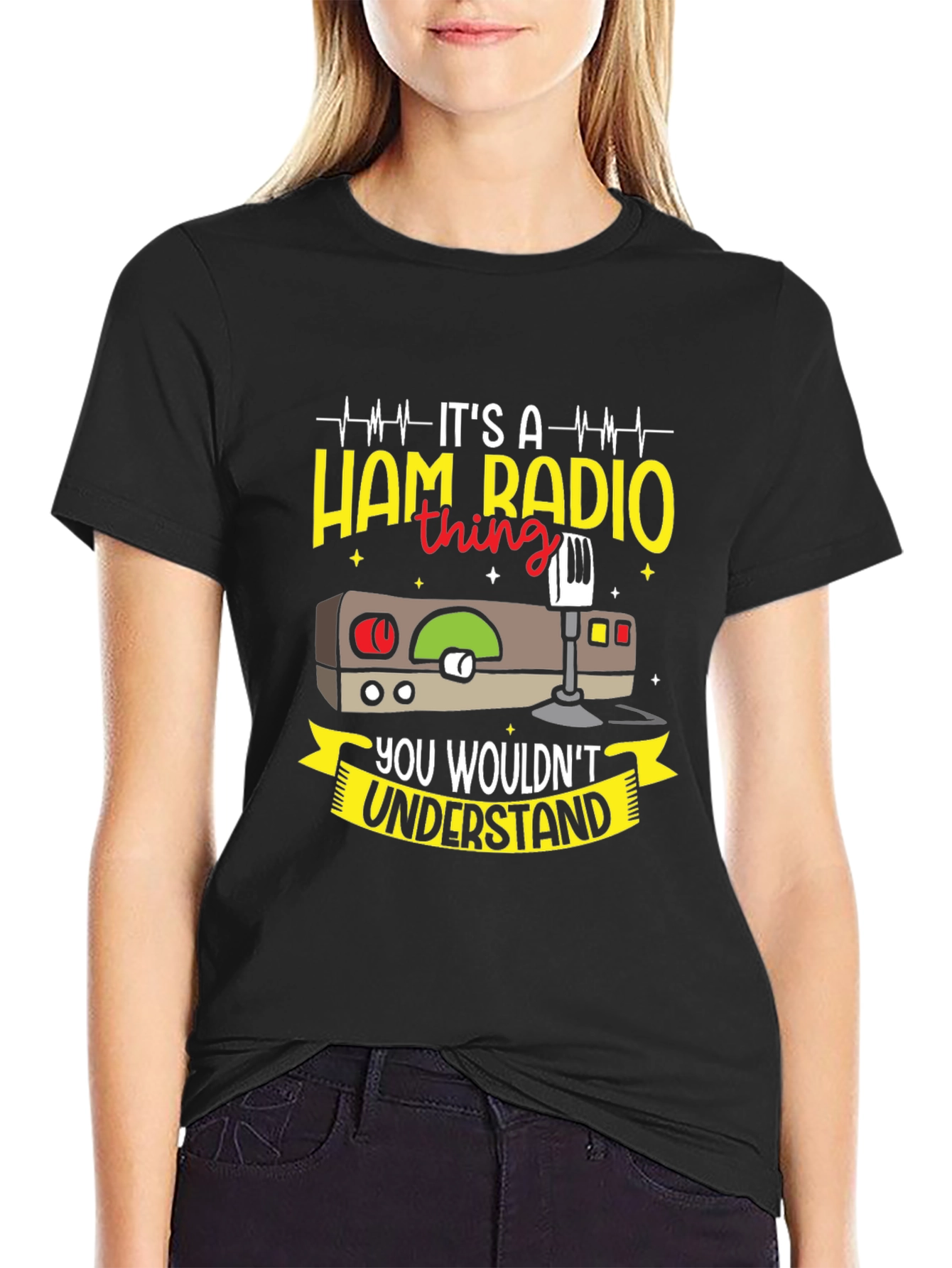 Black Ham Radio Thing T-Shirt view 2