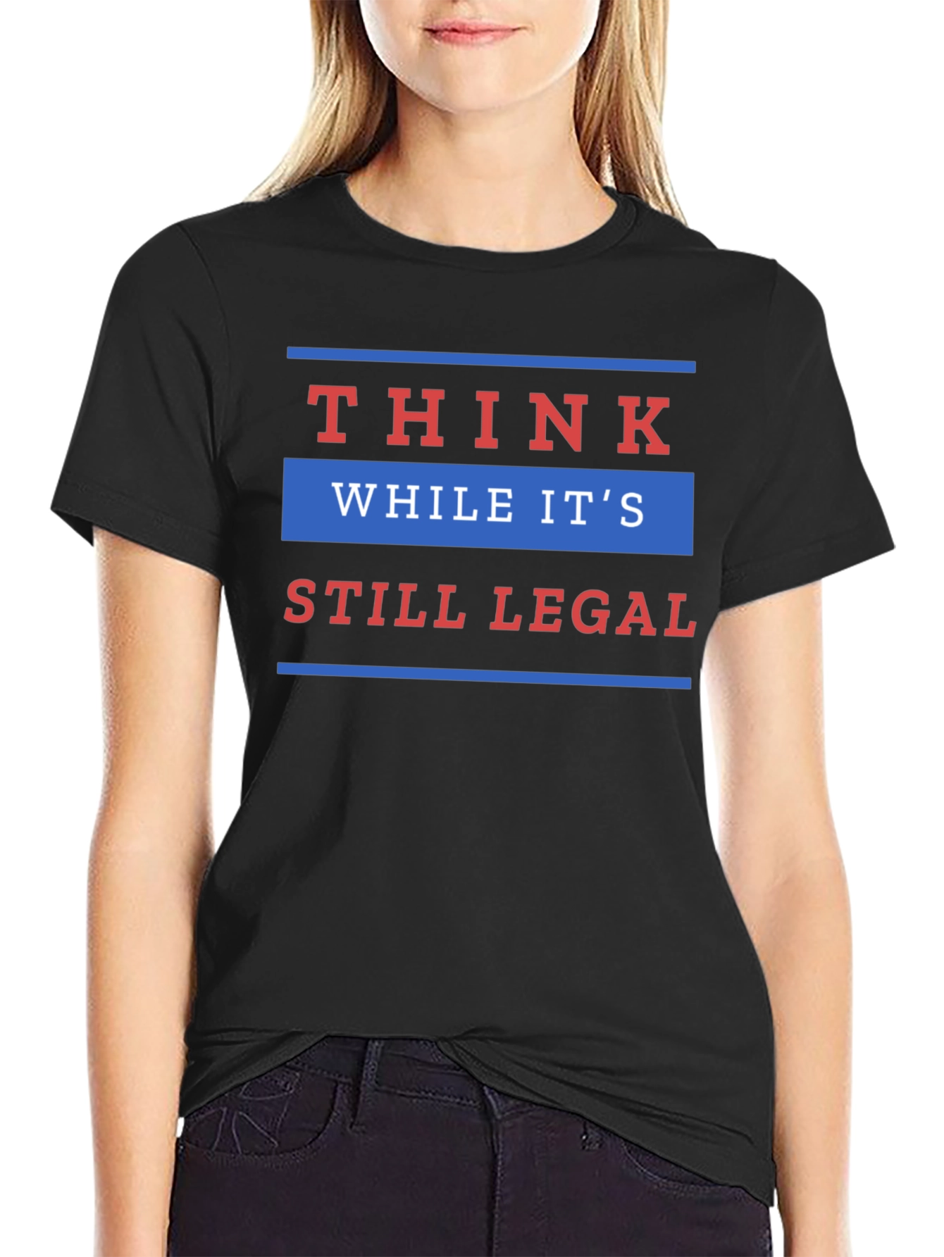 Black Think While It's Still Legal T-Shirt view 2