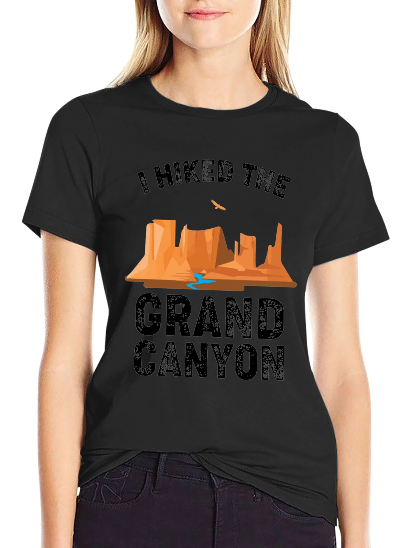 Black I Hiked The Grand Canyon Black T-Shirt view 2