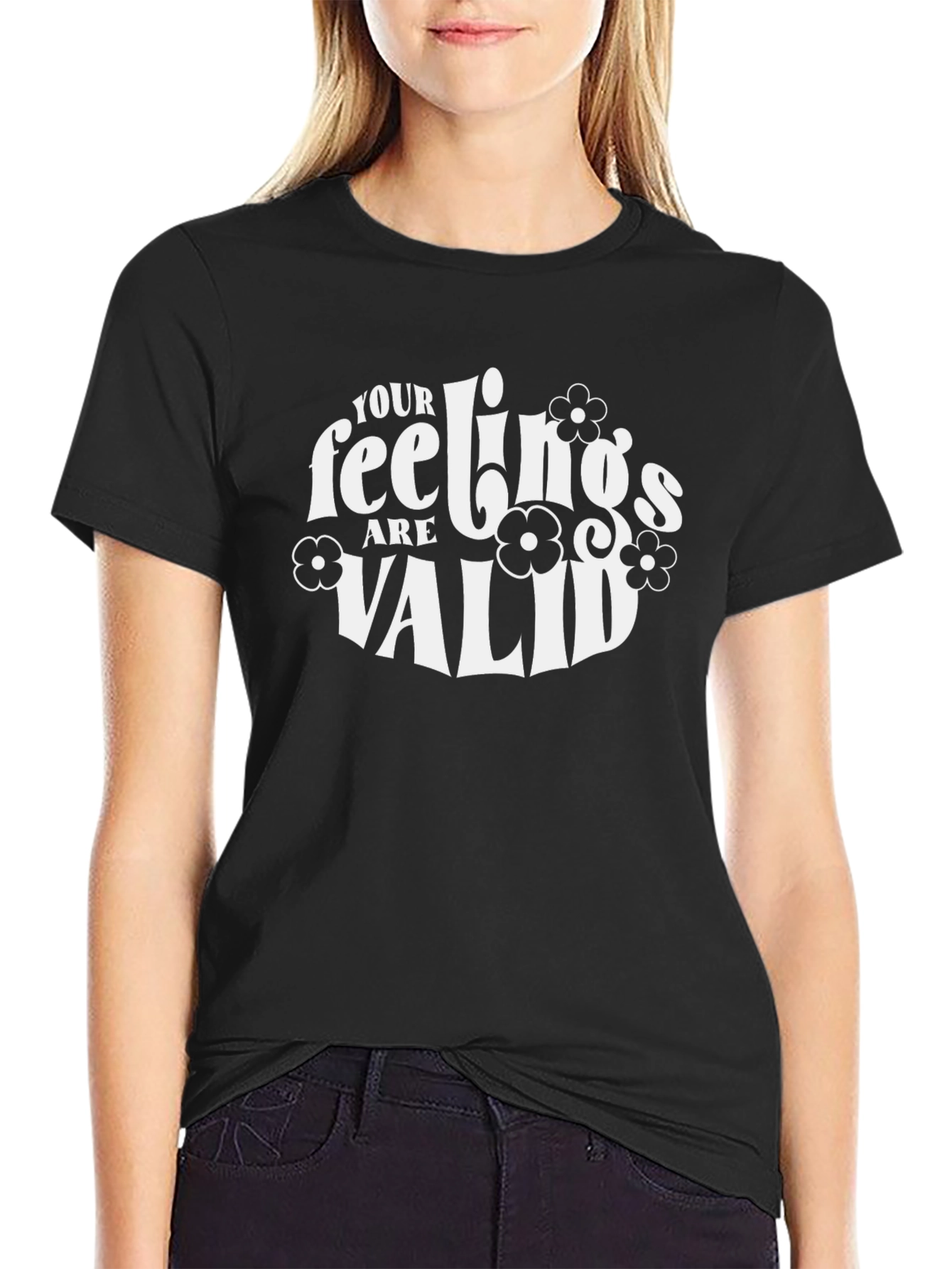 Black Your Feelings Are Valid Graphic Tee view 2