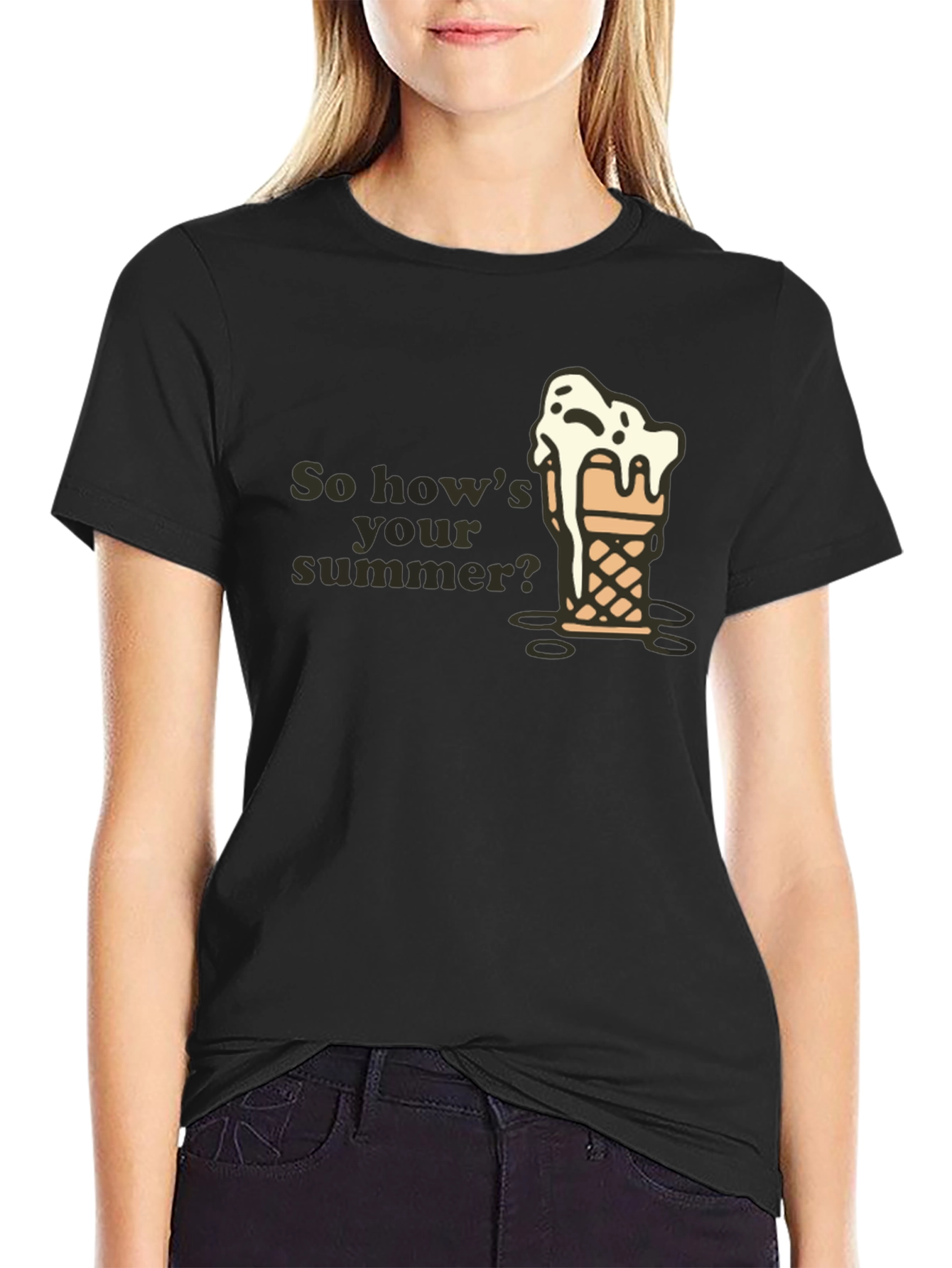 Black Summer Ice Cream Men's T-Shirt view 2