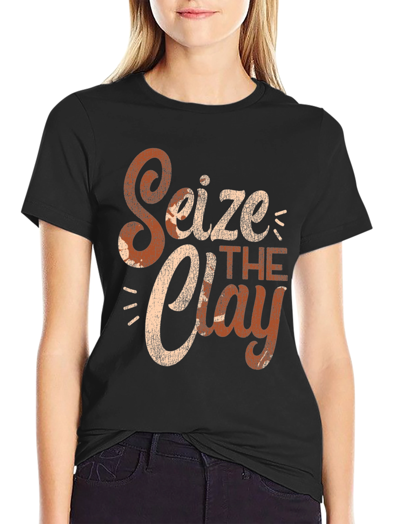 Black Seize the Clay Graphic T-Shirt - Pottery Lover view 2