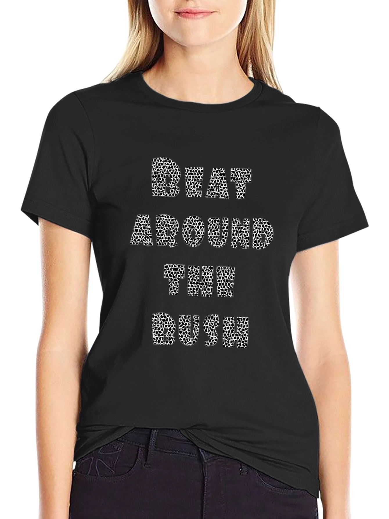 Black Beat Around the Bush Men's Black T-Shirt view 2