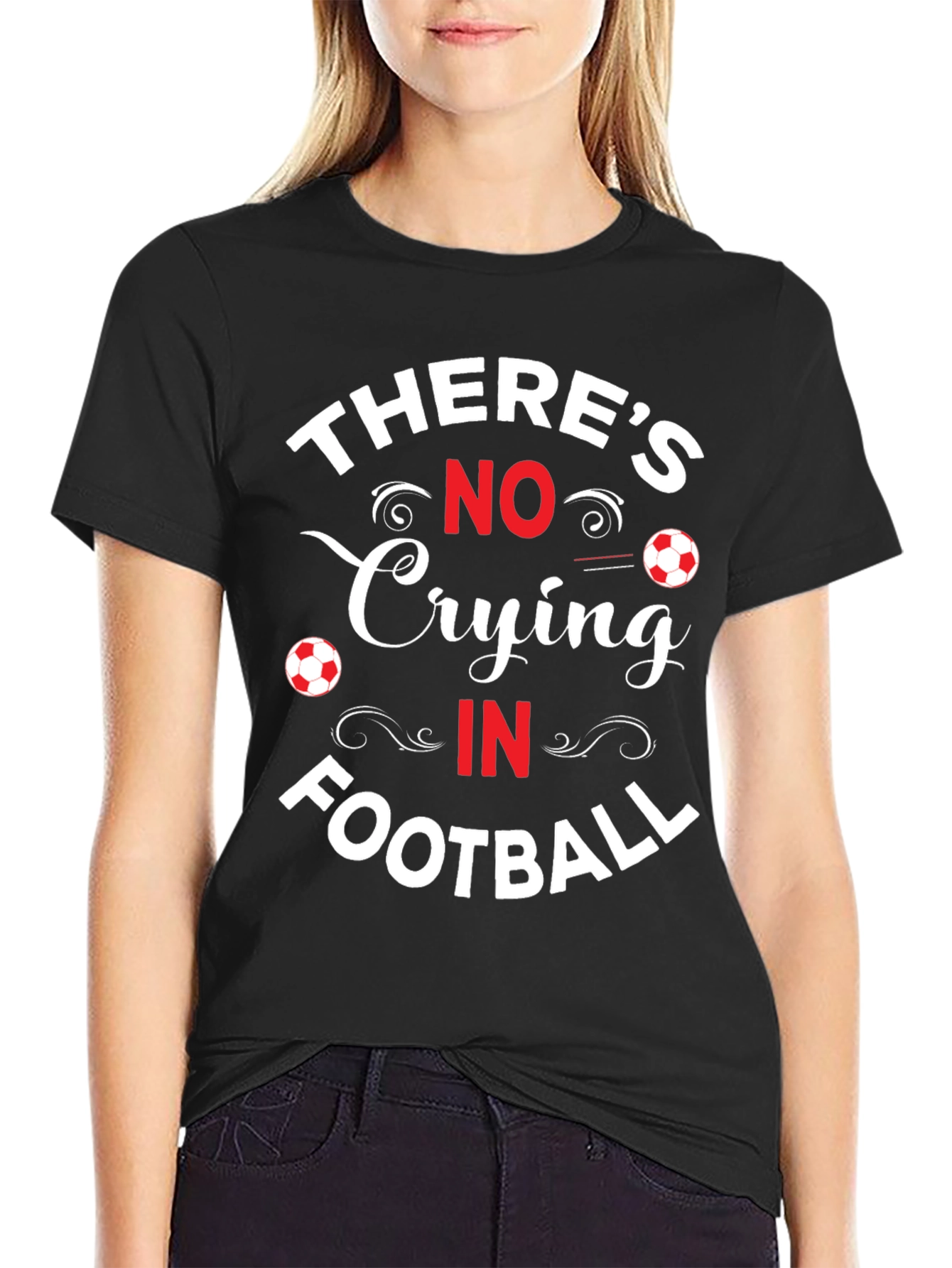 Black No Crying in Football Graphic T-Shirt view 2