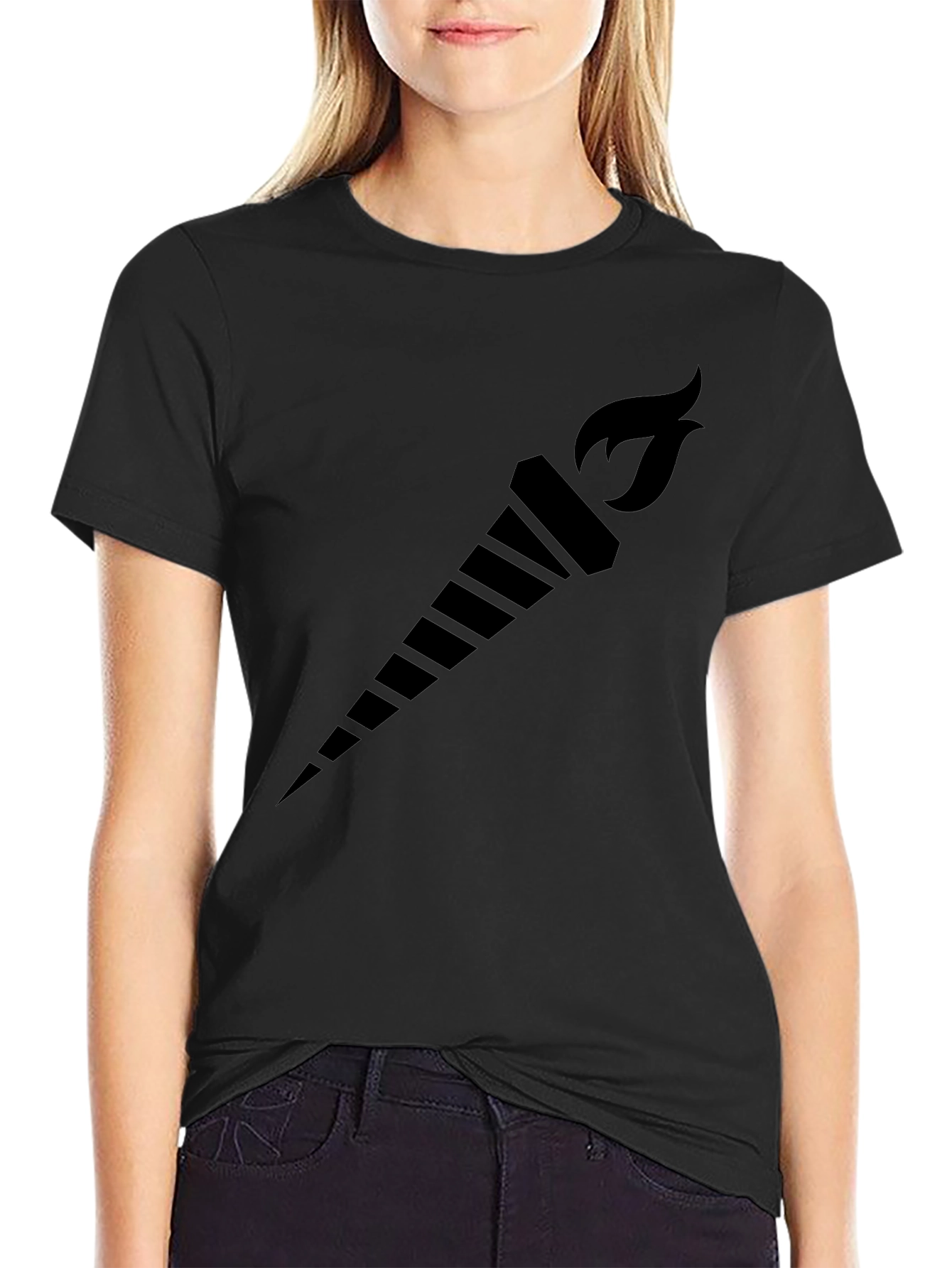 Black Torch Graphic Tee - Bold Black Design view 2