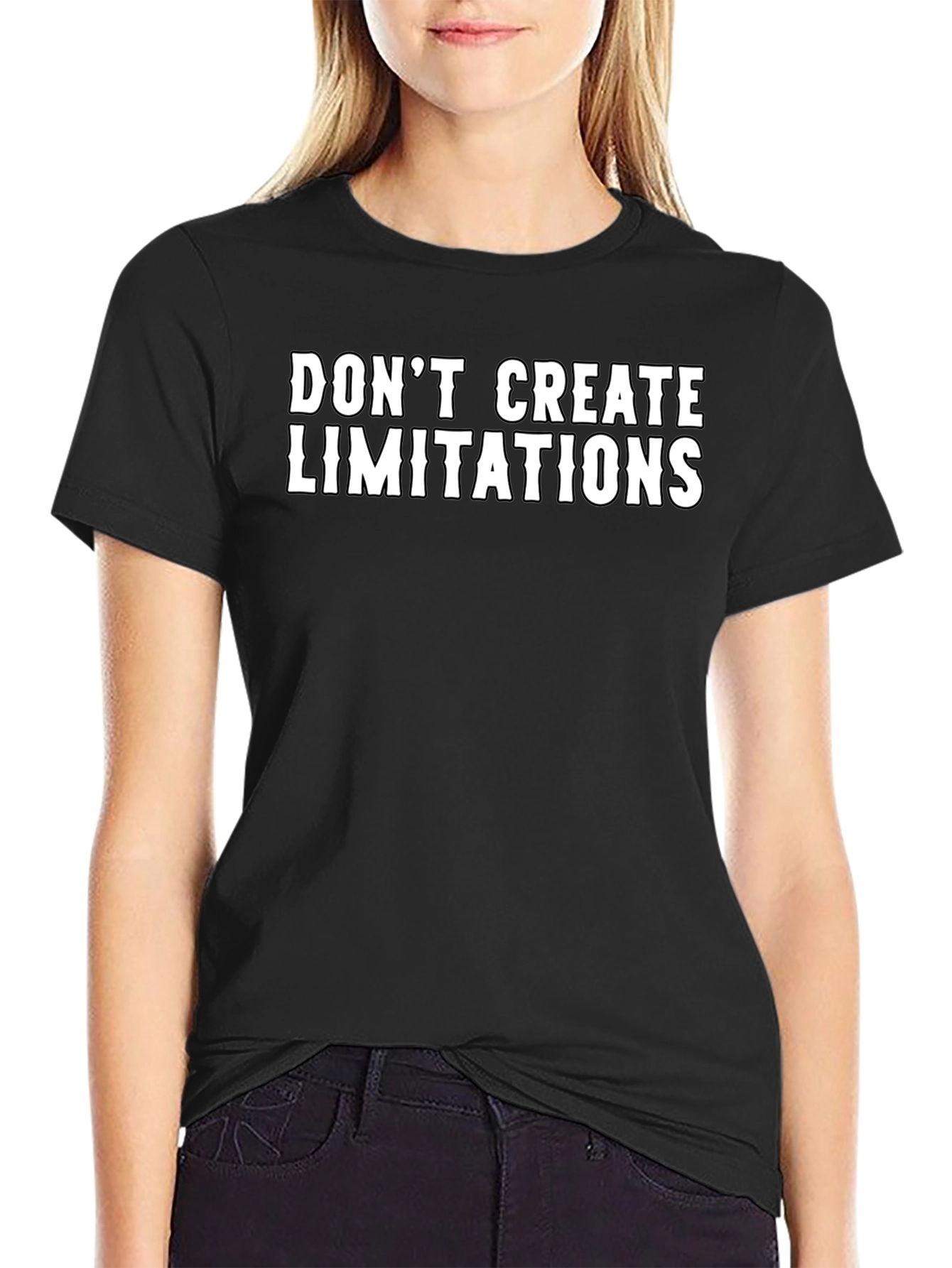 Black Don't Create Limitations Graphic Tee view 2