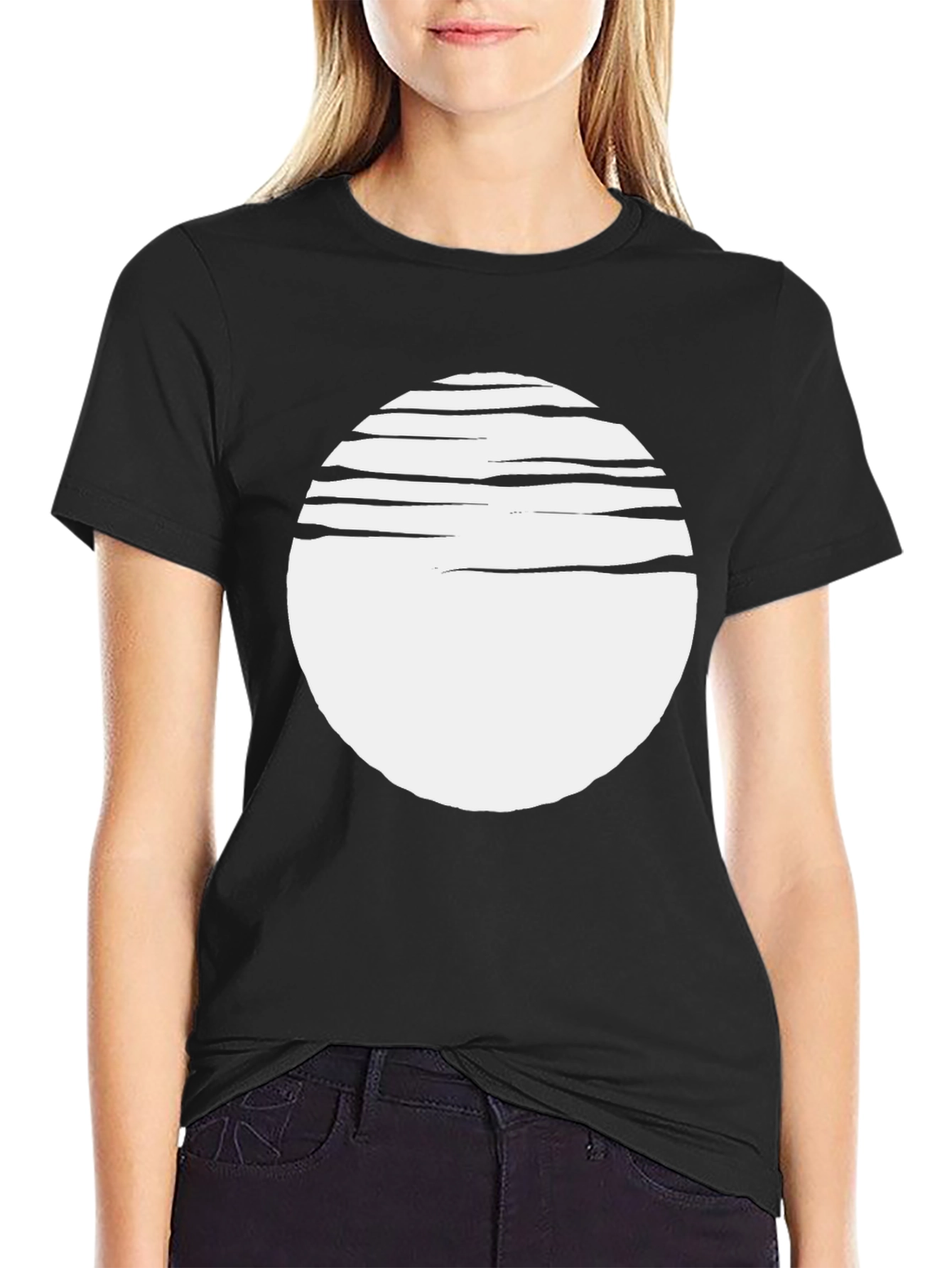 Black Abstract Graphic Black Tee view 2