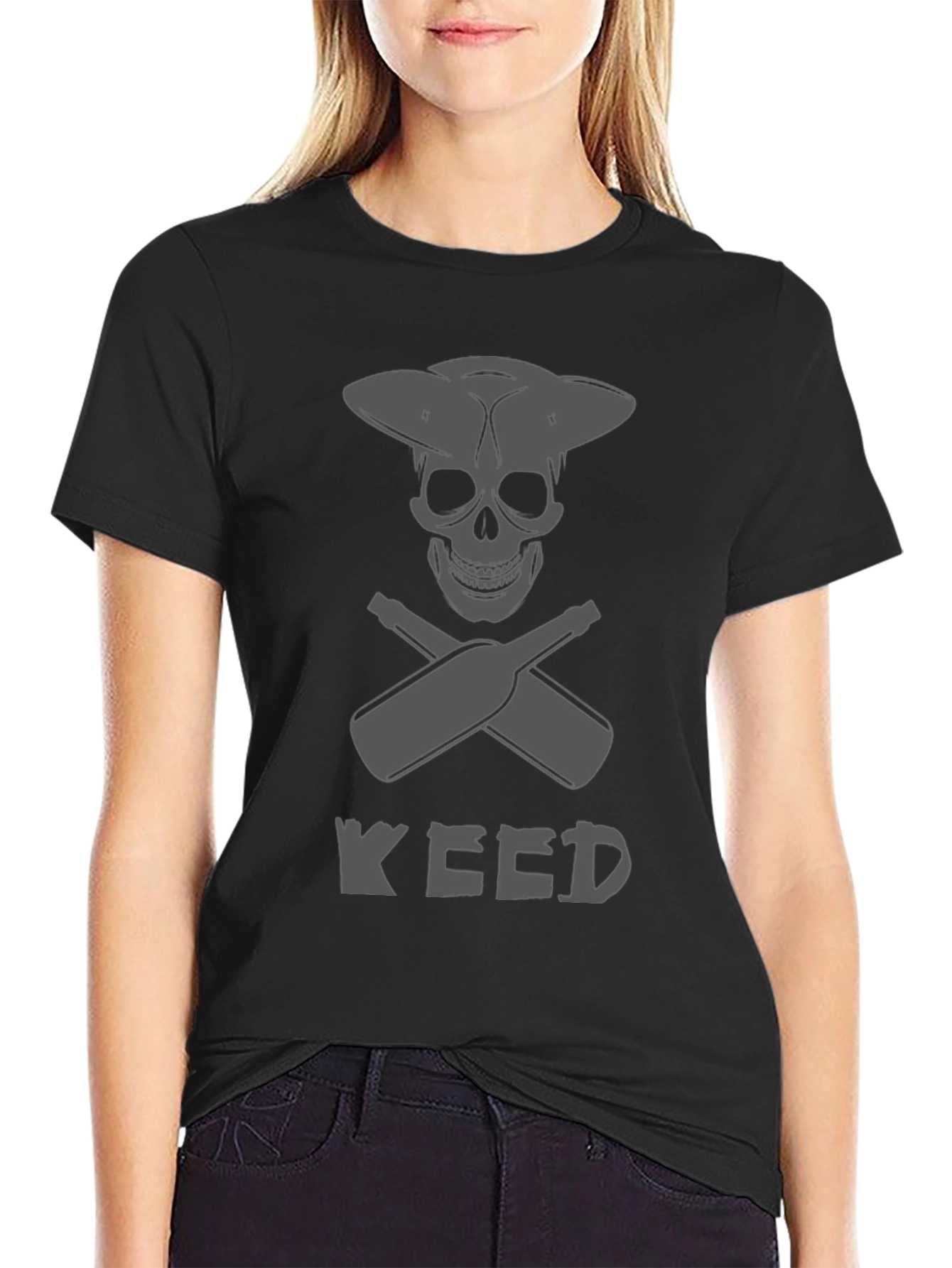 Skull & Crossed Bottles "Weed" T-Shirt - Black - 2