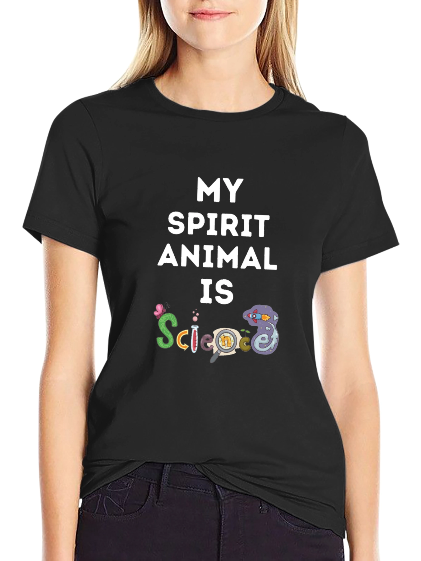 Black Science Spirit Animal Tee - Funny Educational T-Shirt view 2