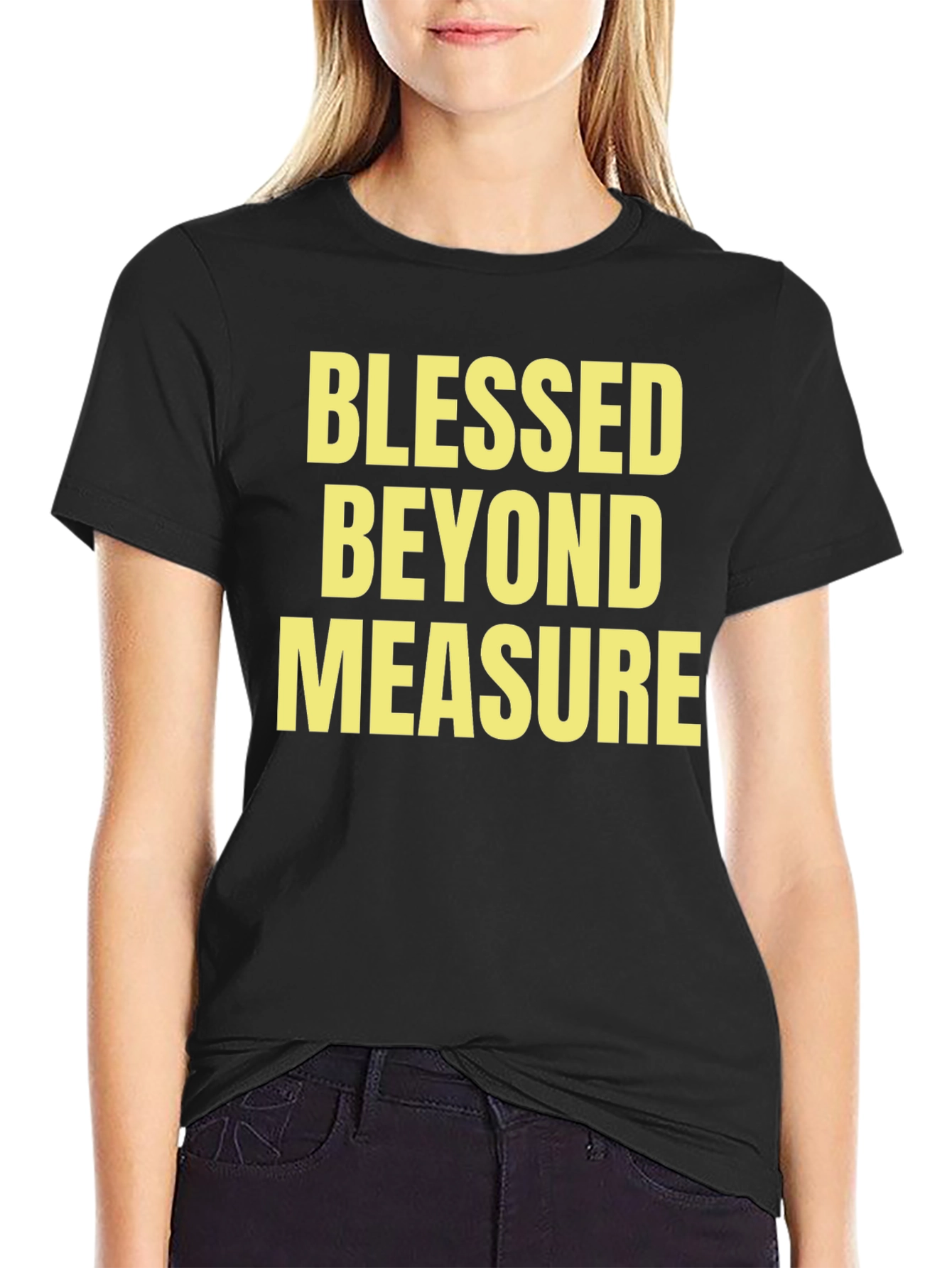 Black Blessed Beyond Measure Graphic T-Shirt view 2