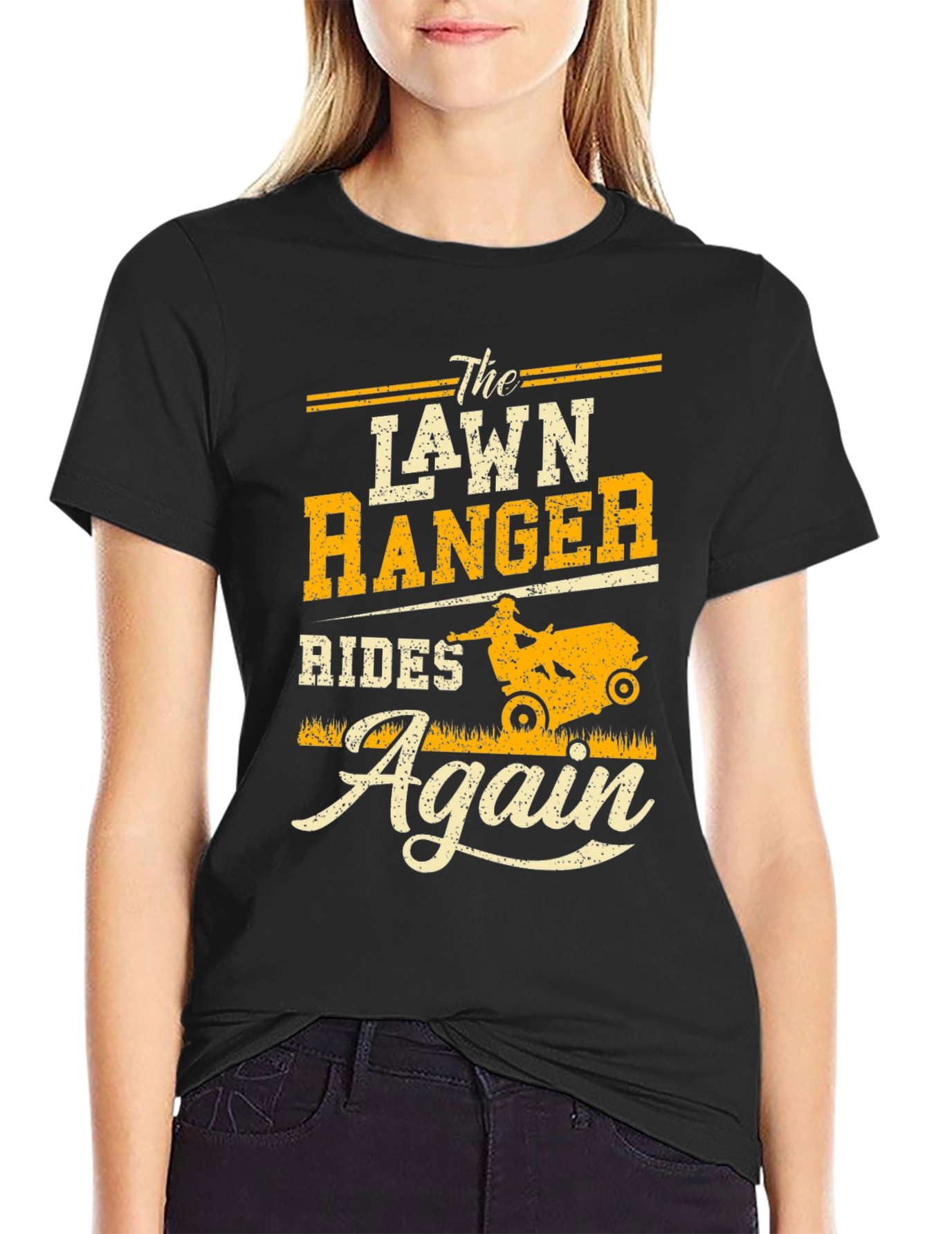 Black The Lawn Ranger Rides Again Graphic T-Shirt view 2