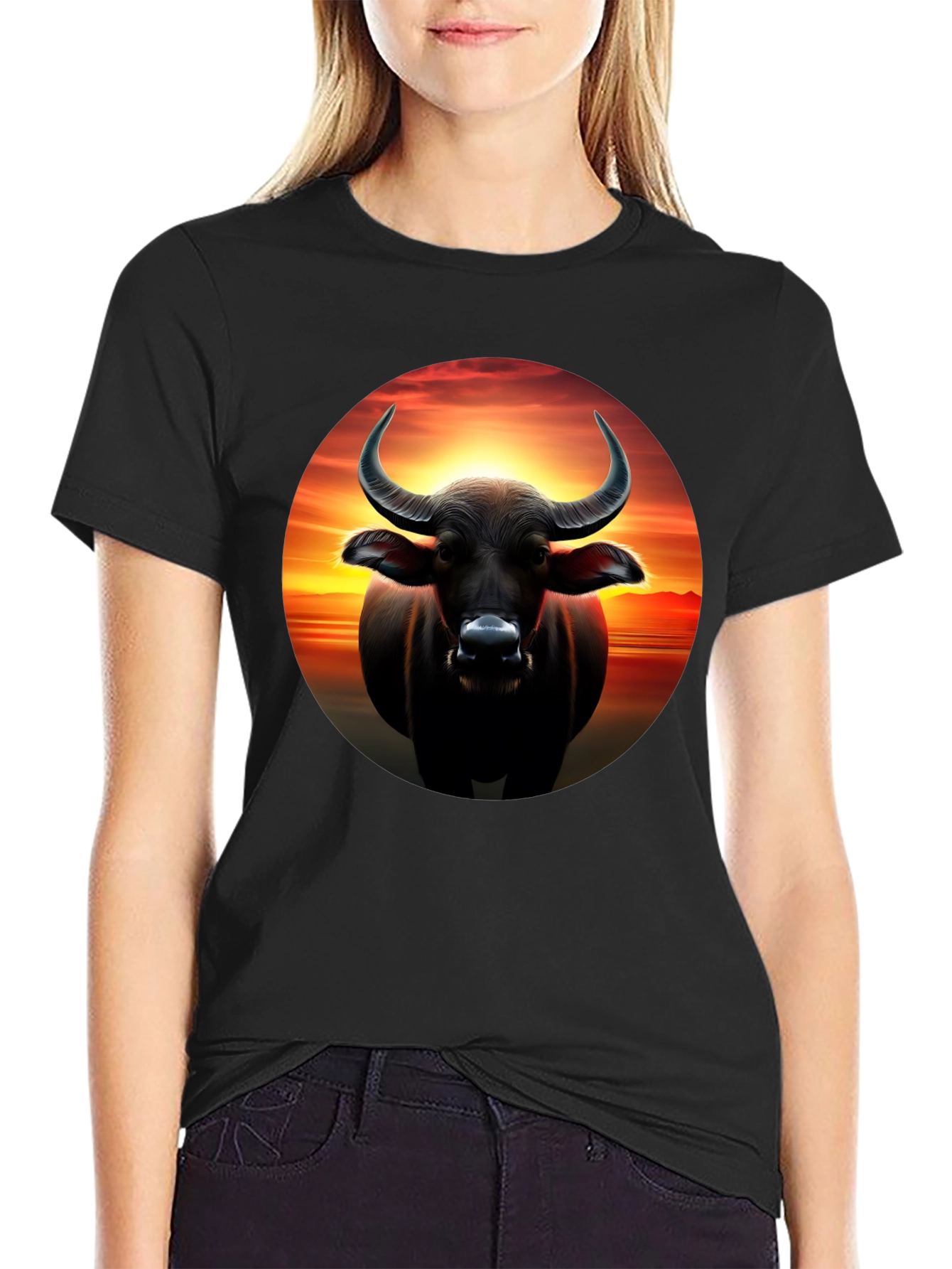 Black Buffalo Sunset Graphic Tee view 2