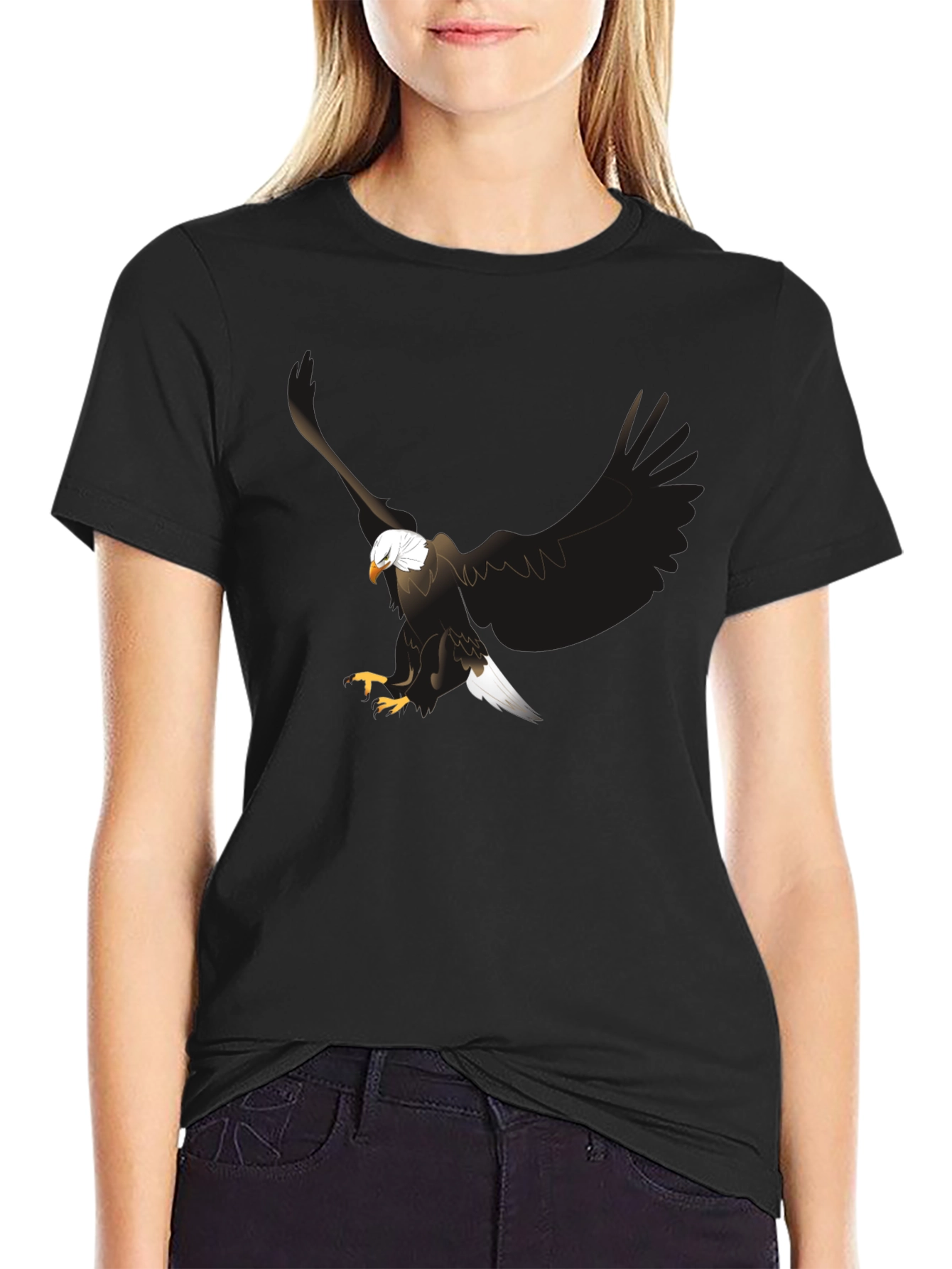 Black Eagle Graphic Print Black T-Shirt view 2