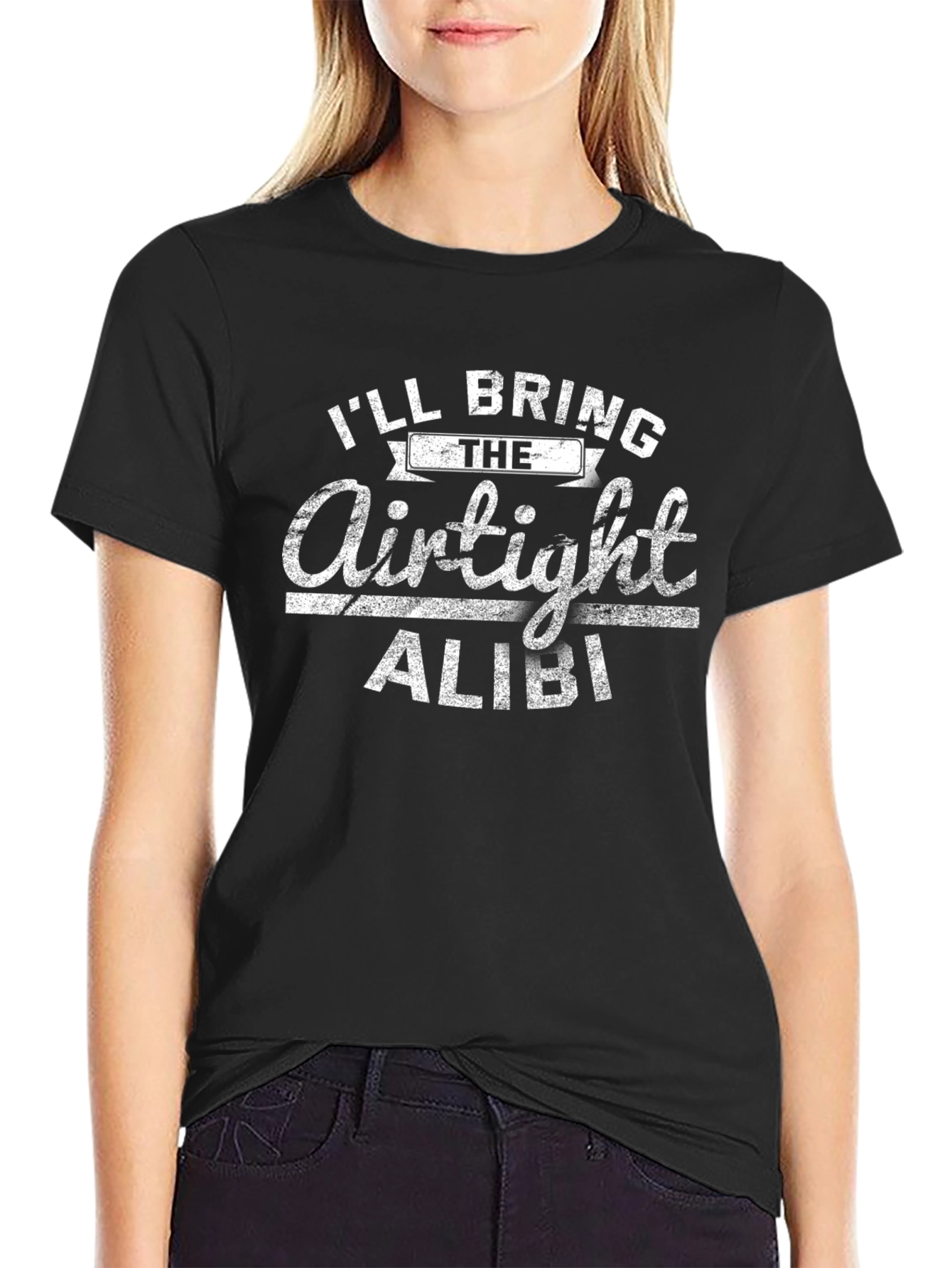 Black Airtight Alibi Novelty Graphic T-Shirt view 2